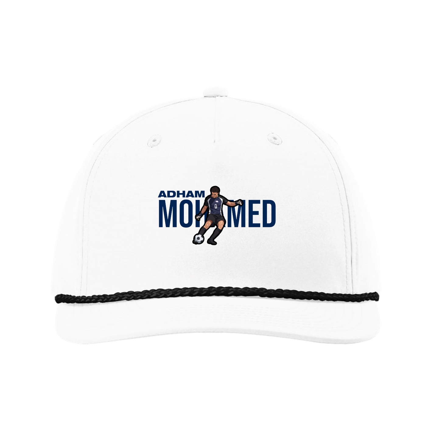 Five-Panel Classic Rope Cap — Player Name in White