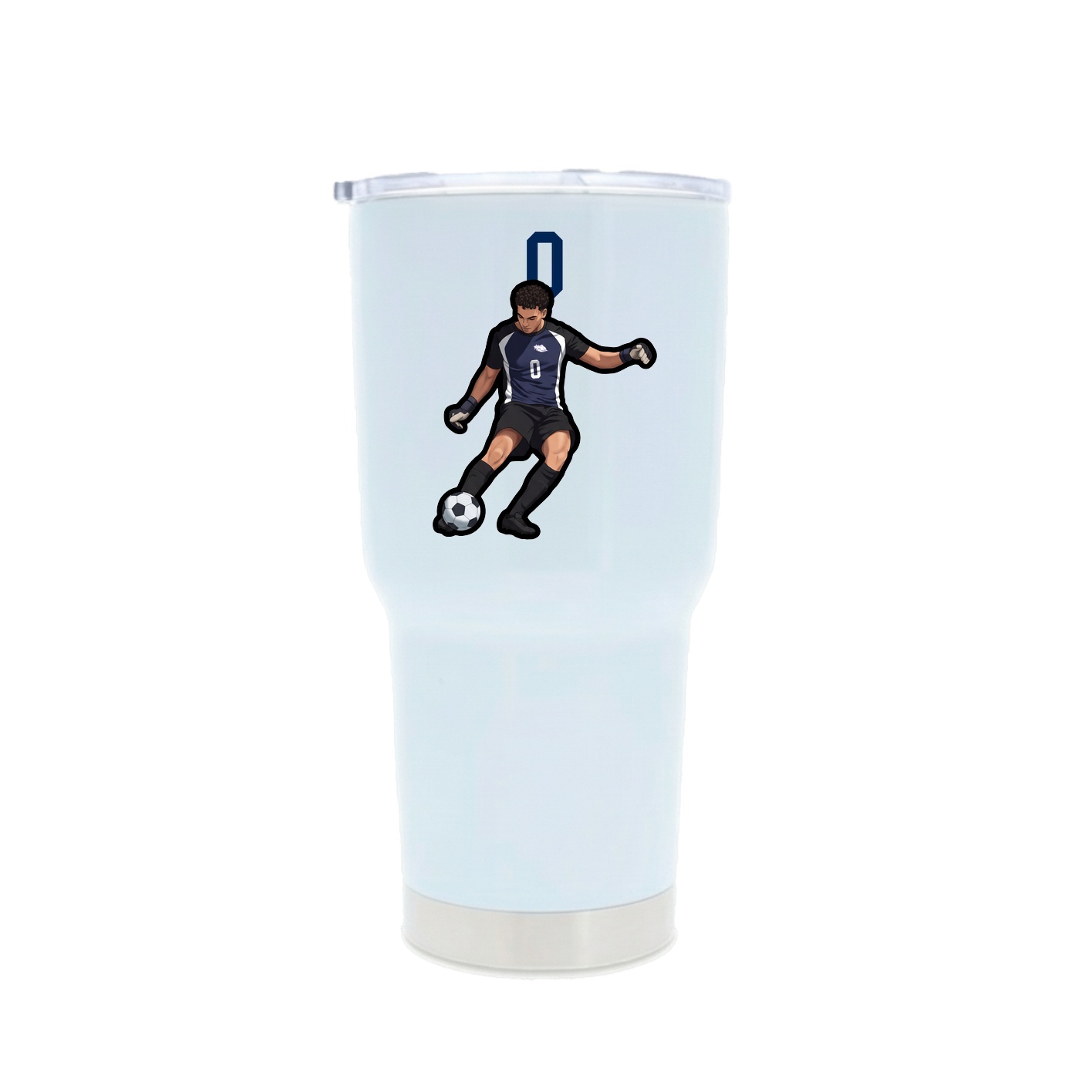 30oz Stainless Steel Tumbler — Number Top in White