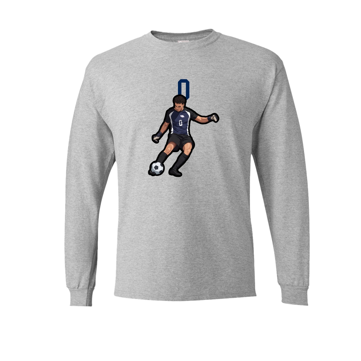 Long Sleeve Tee — Number Top in Grey
