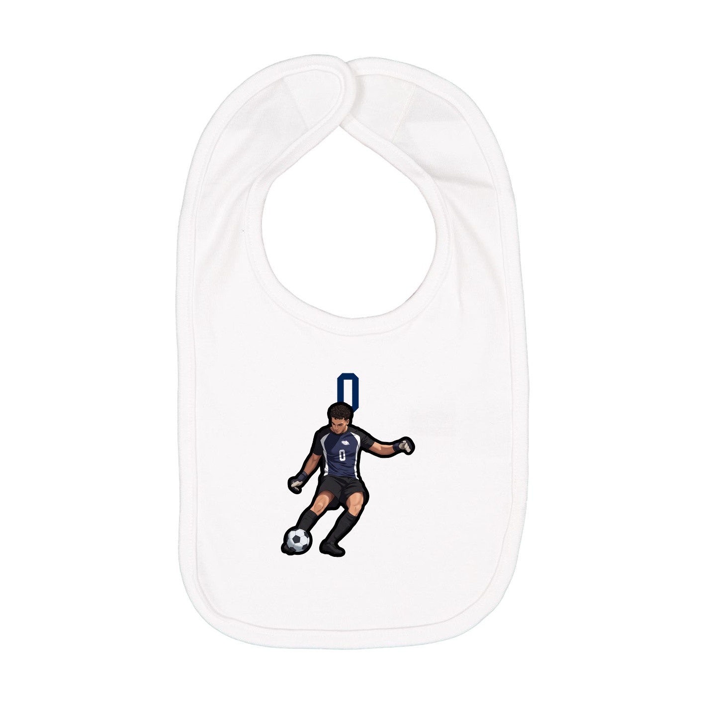 Infant Bib — Number Top in White