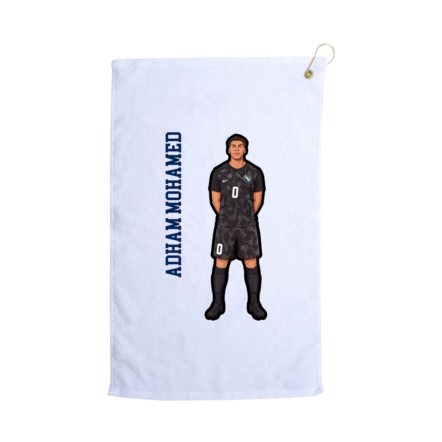 Golf Towel — Name Vertical in White