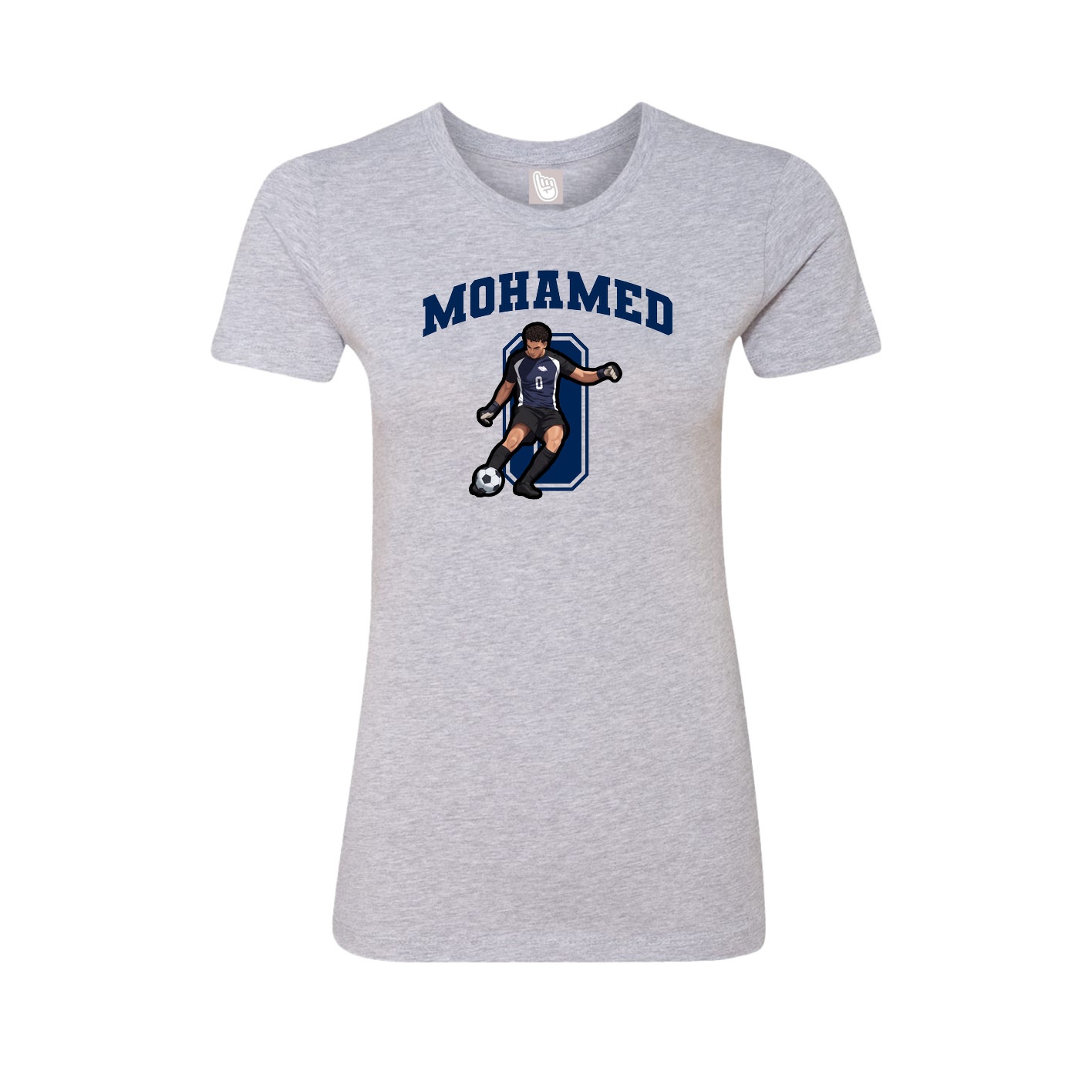 Fitted Women's Tee — Number in Grey