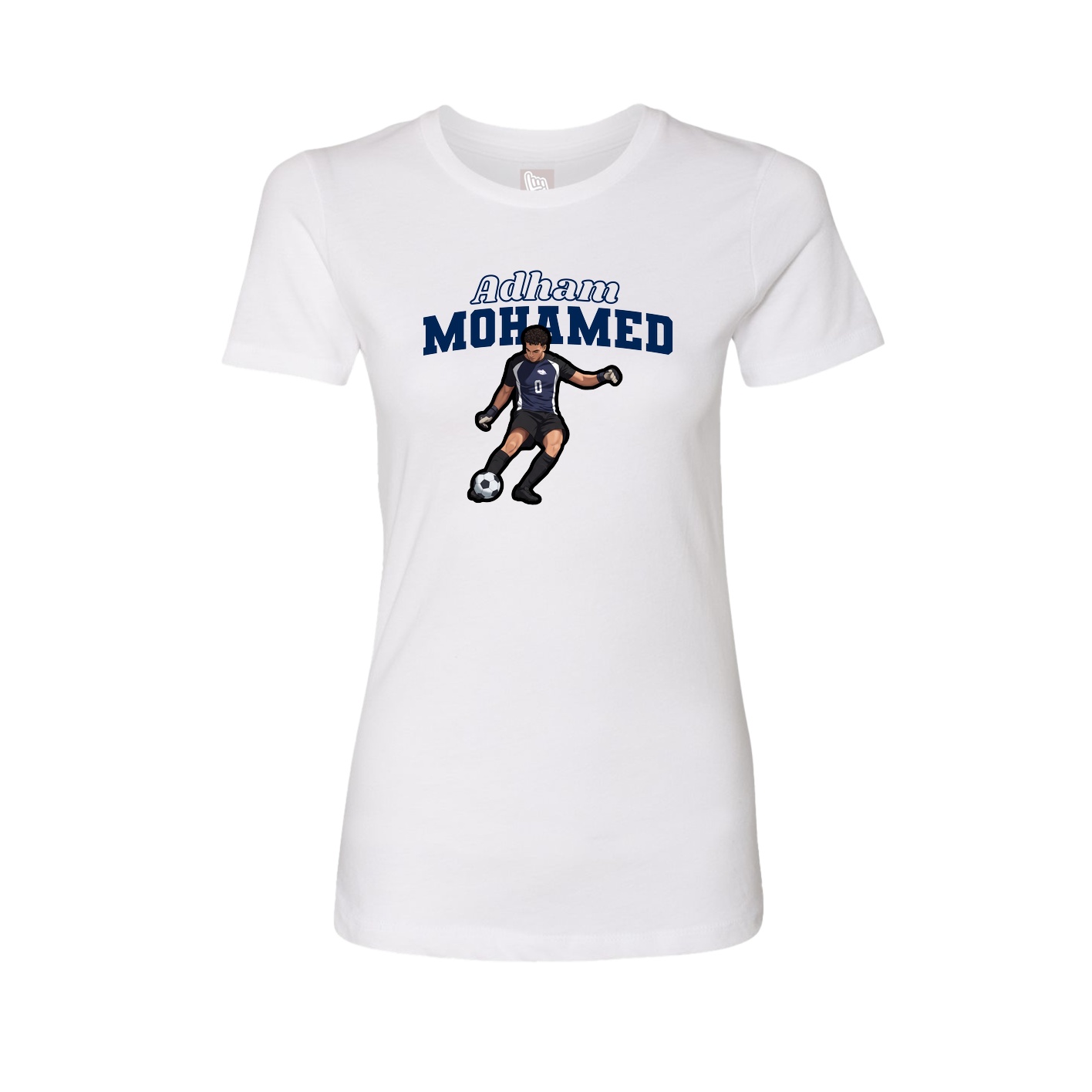 Fitted Women's Tee — Name Arch in White