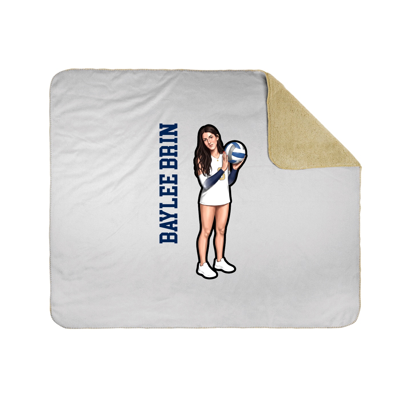 Throw Blanket — Name Vertical in White