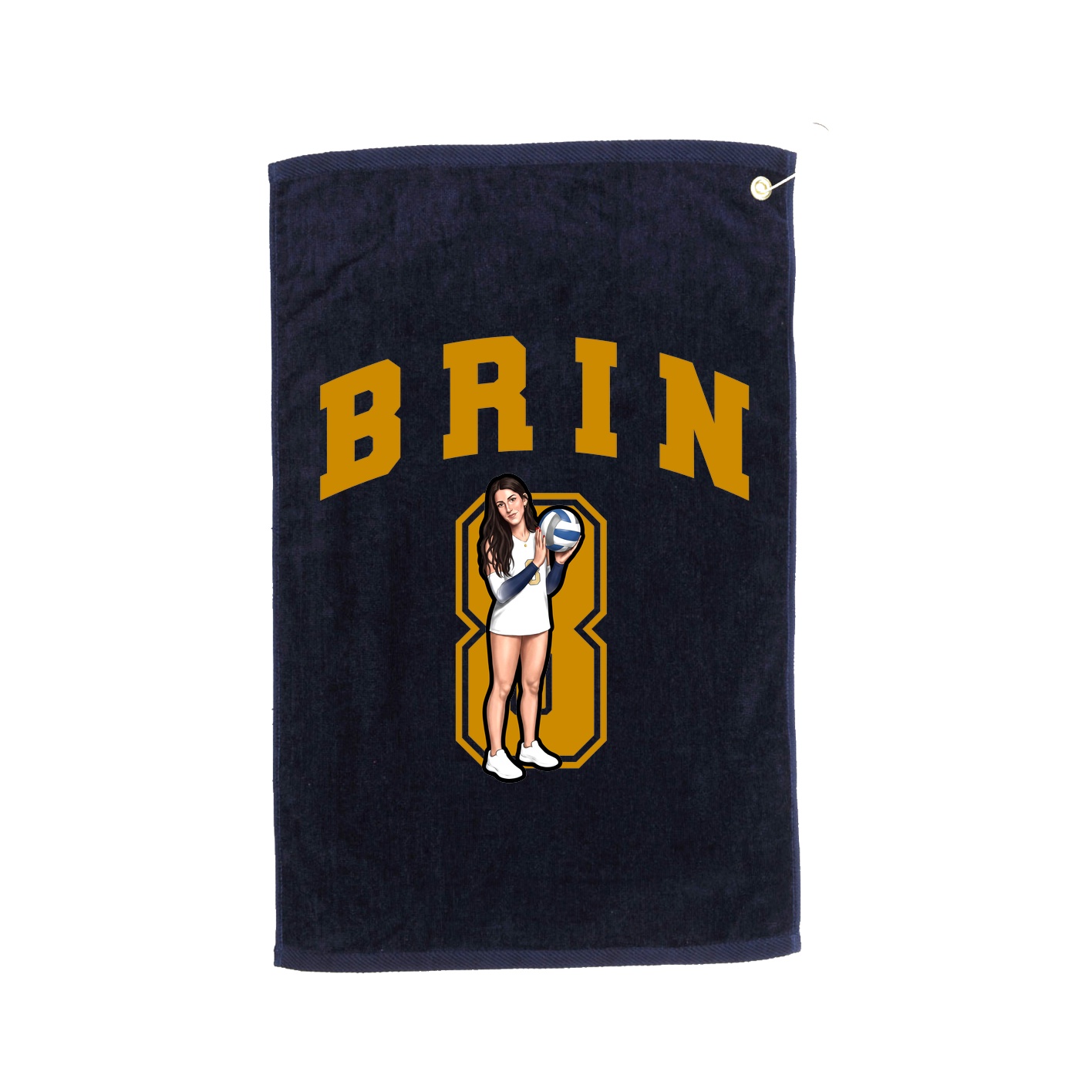 Golf Towel — Number in Navy