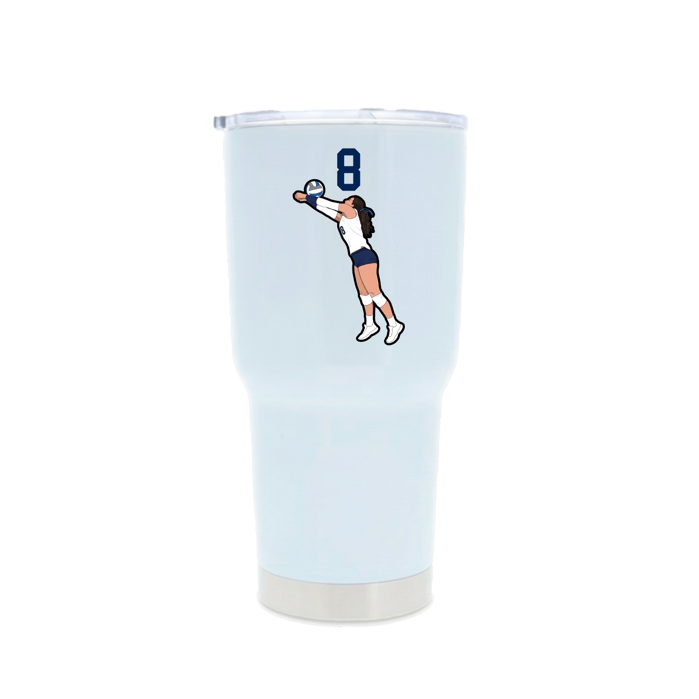 30oz Stainless Steel Tumbler — Number Top in White