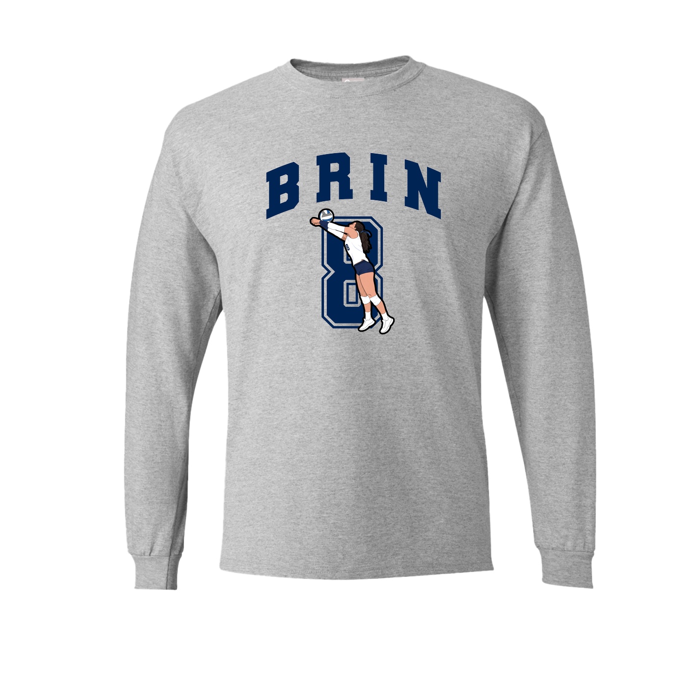 Long Sleeve Tee — Number in Grey