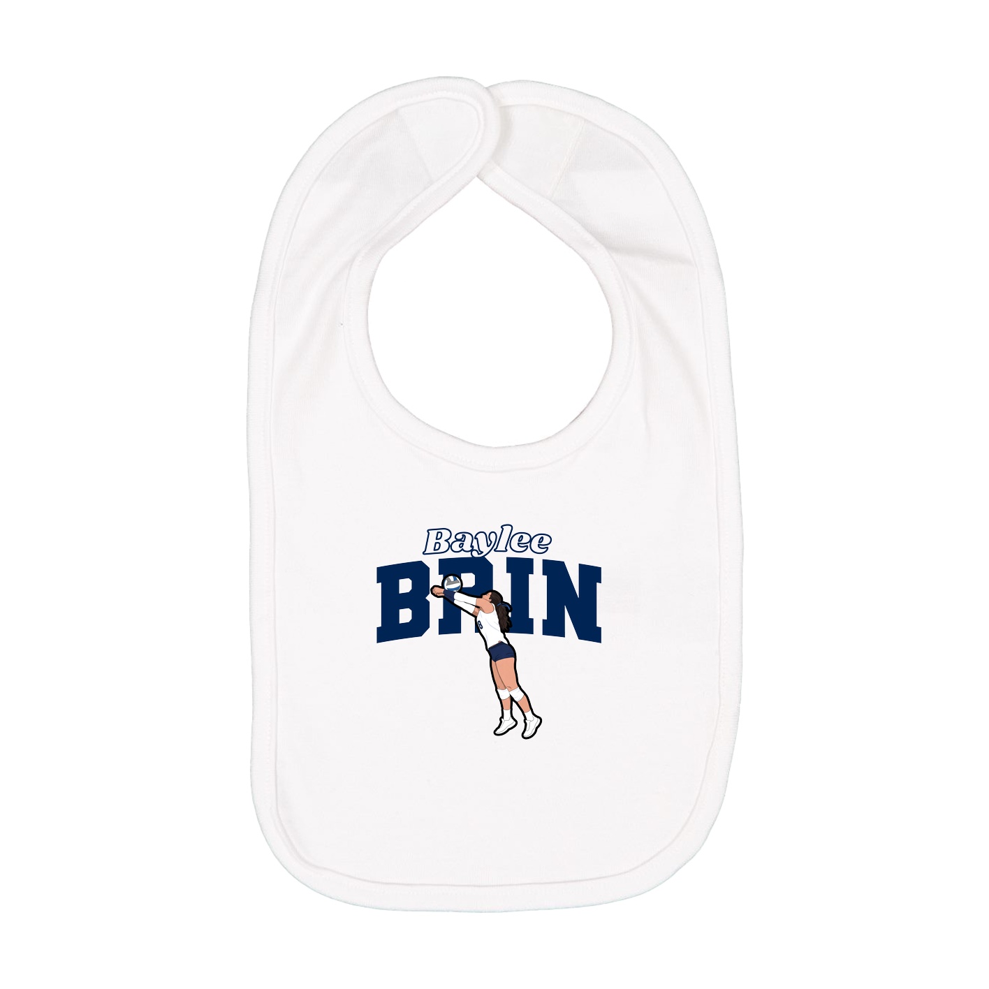 Infant Bib — Name Arch in White