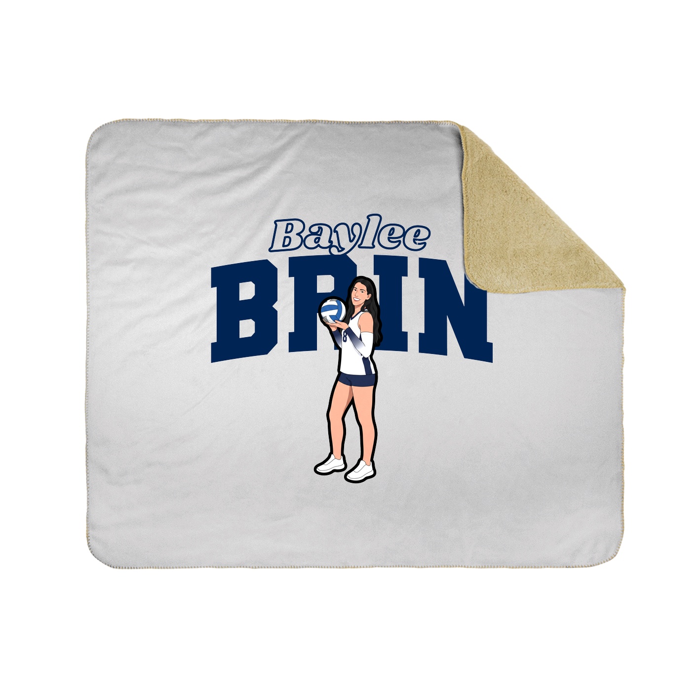 Throw Blanket — Name Arch in White