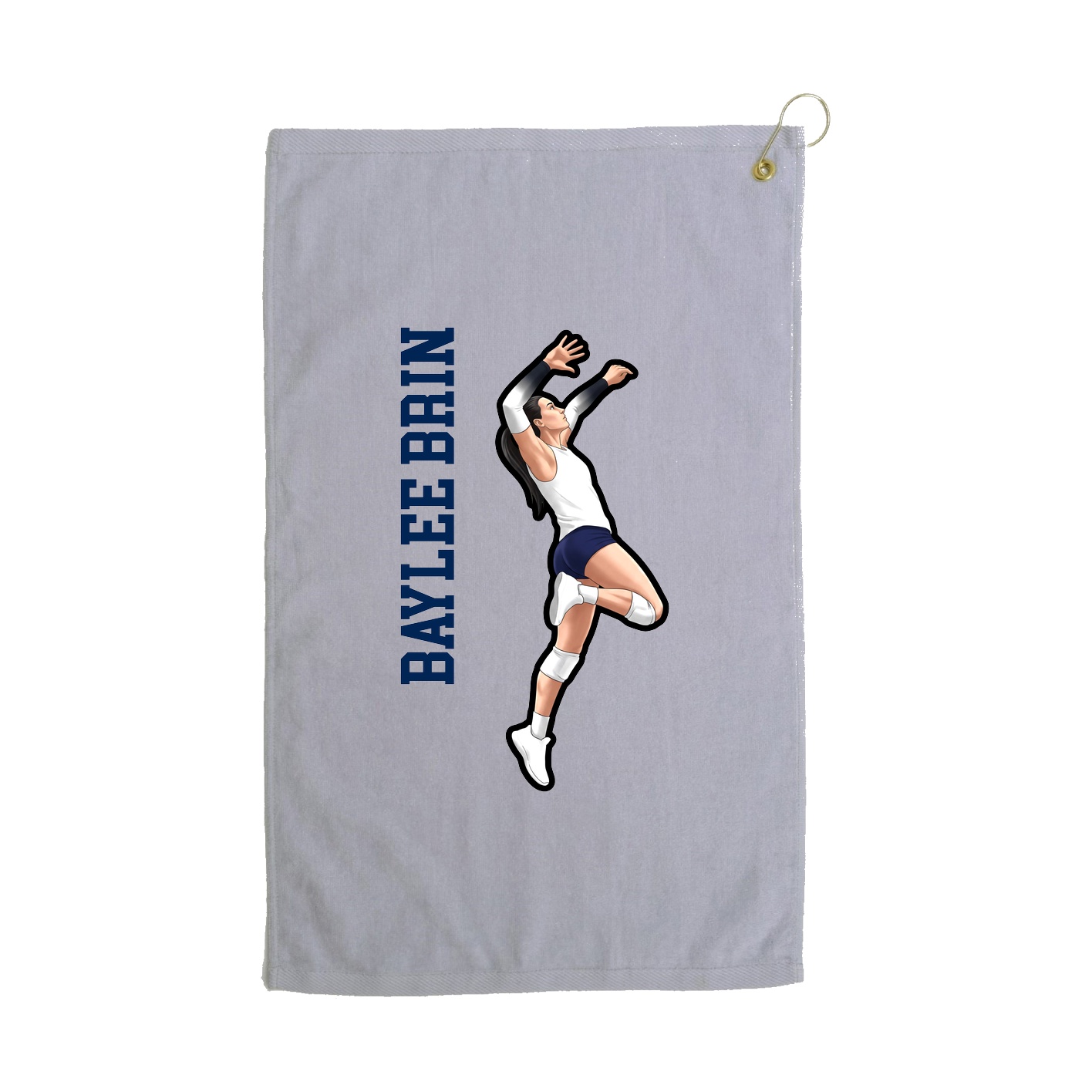 Golf Towel — Name Vertical in Grey