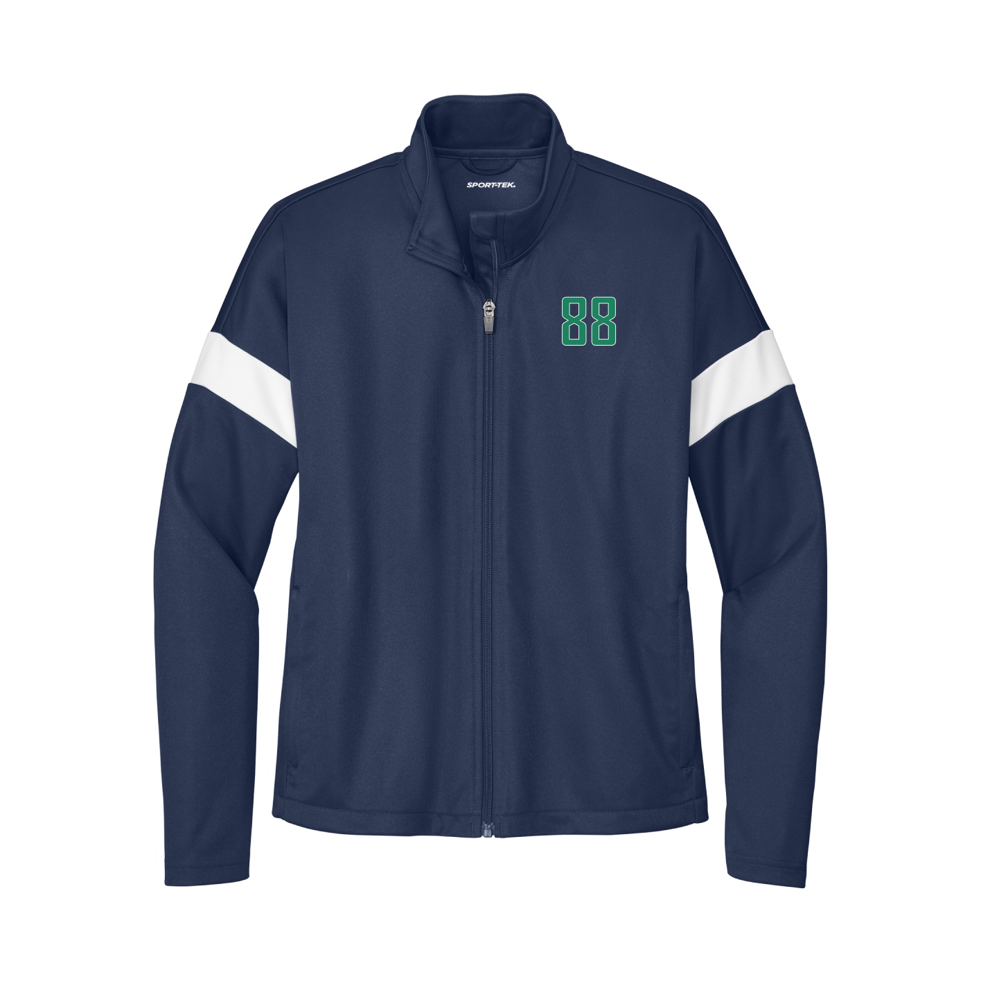 Womens Team Travel Full-Zip Jacket — Front Shirsy in Navy/White