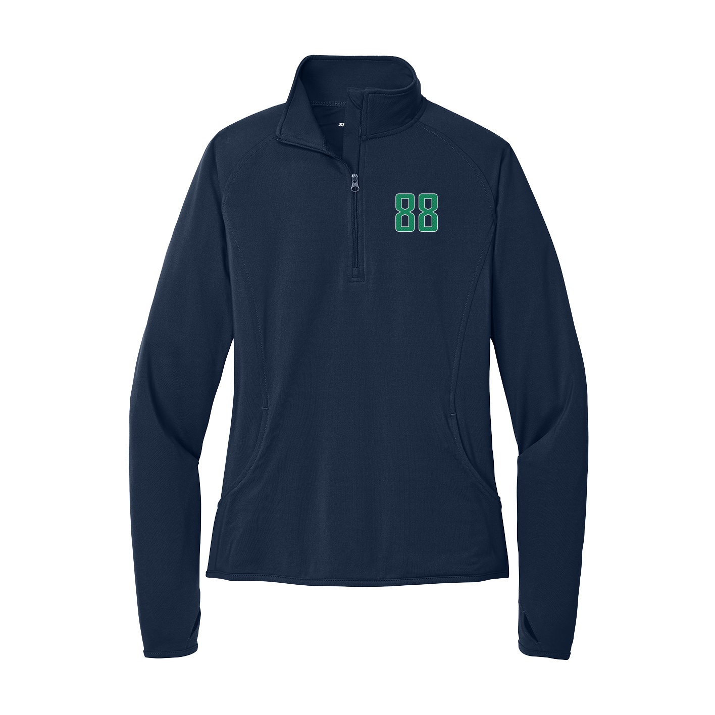 Women's Q-Zip Pullover — Front Shirsy in Navy