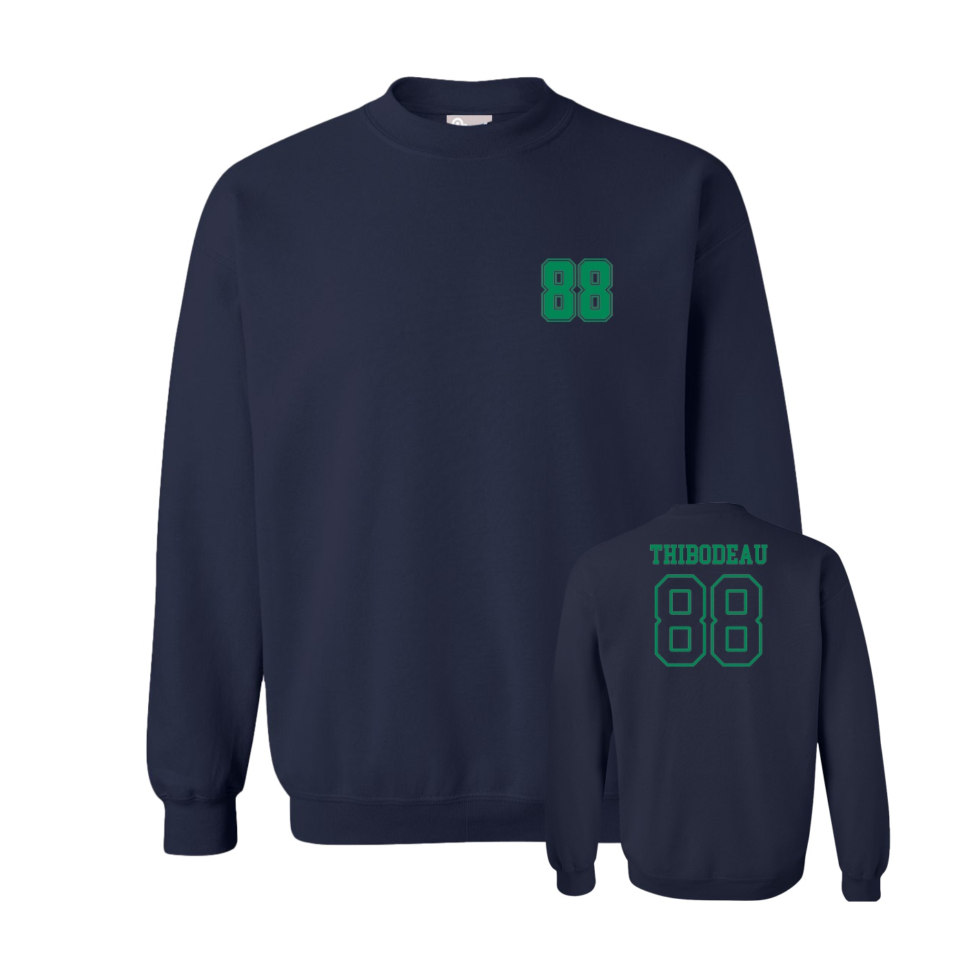 Fleece Crew — Chest Back in Navy