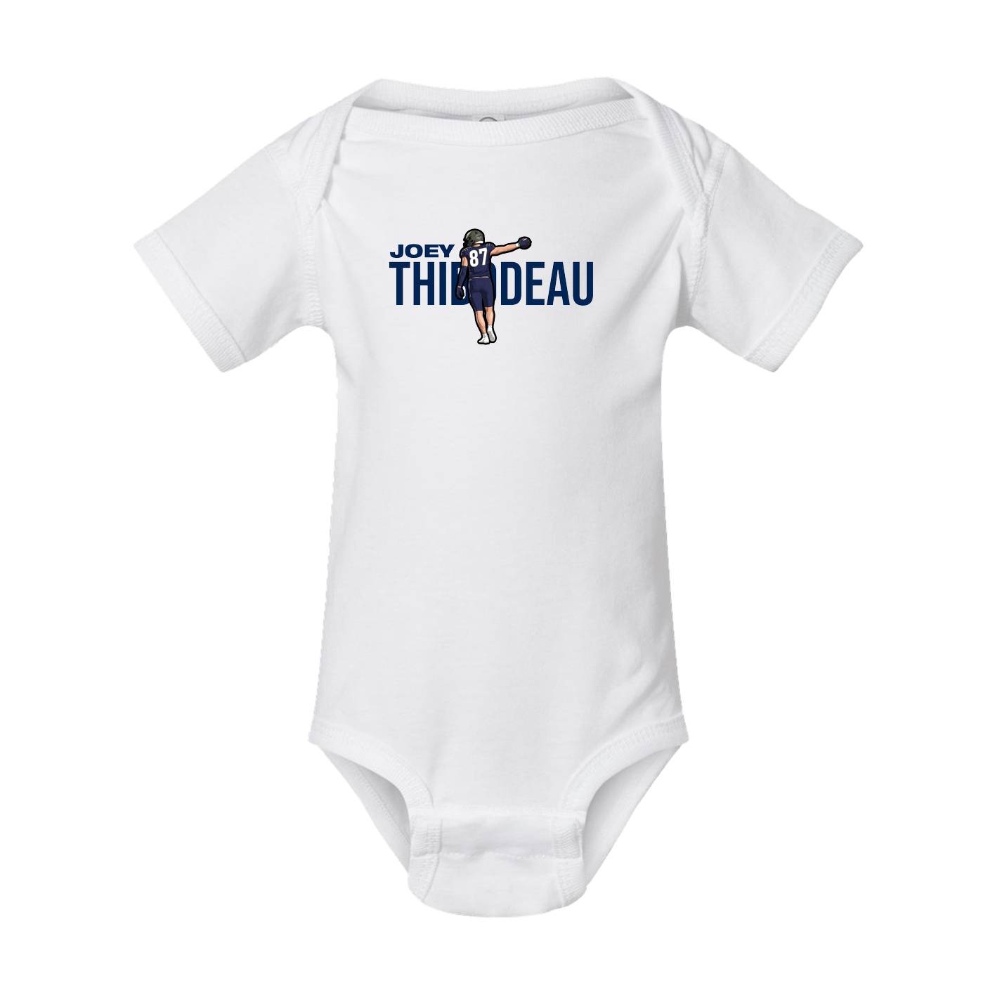 Baby Onesie — Player Name in White
