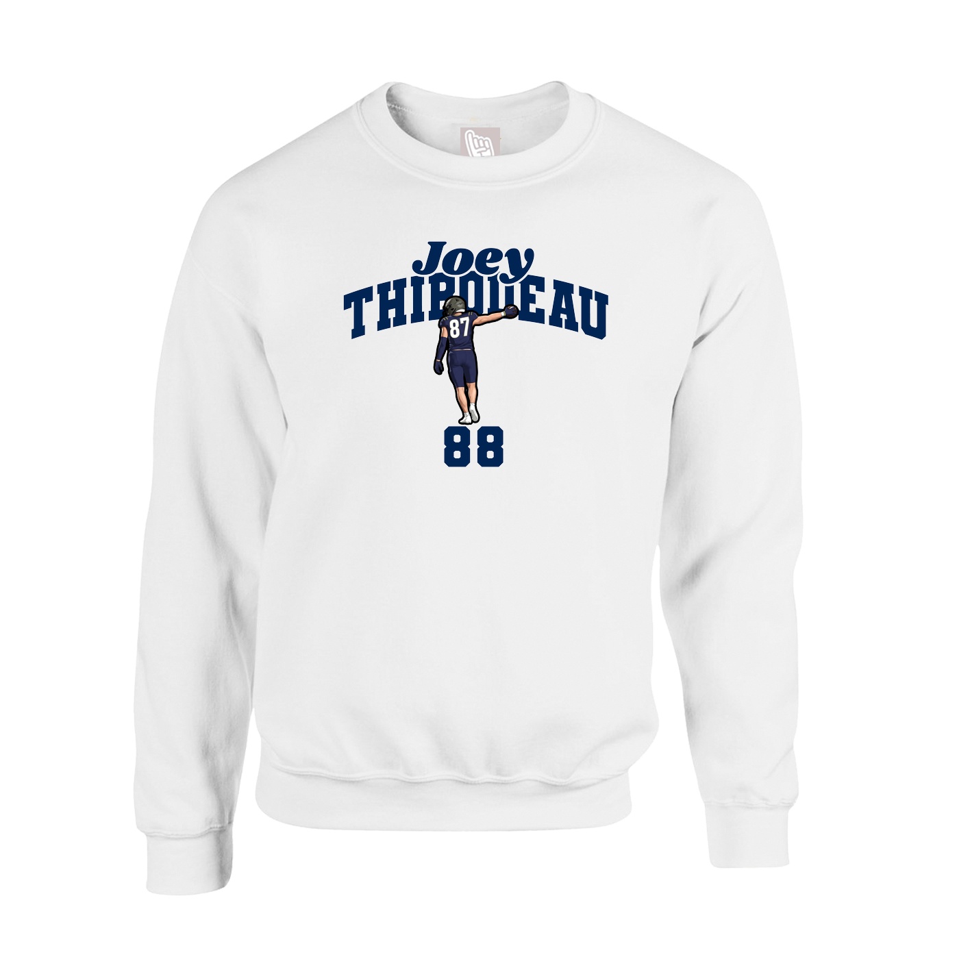 Fleece Crew — Signature Arch in White