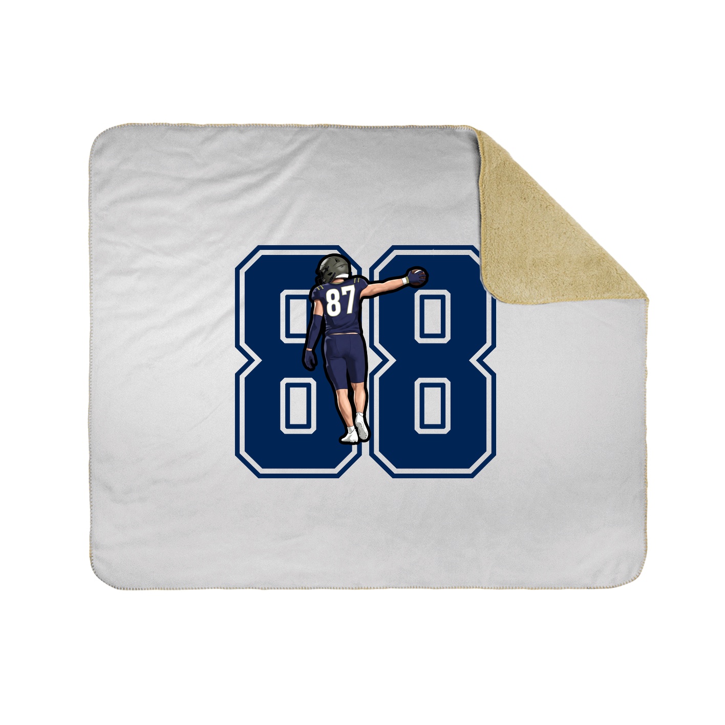 Throw Blanket — Number in White