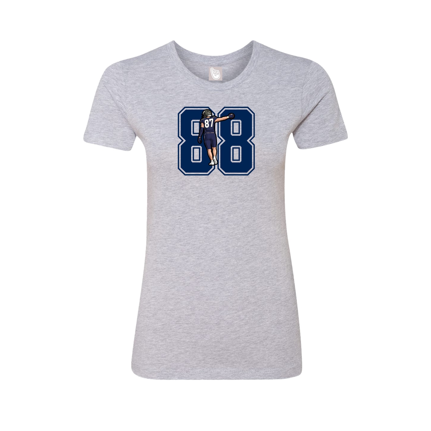 Fitted Women's Tee — Number in Grey