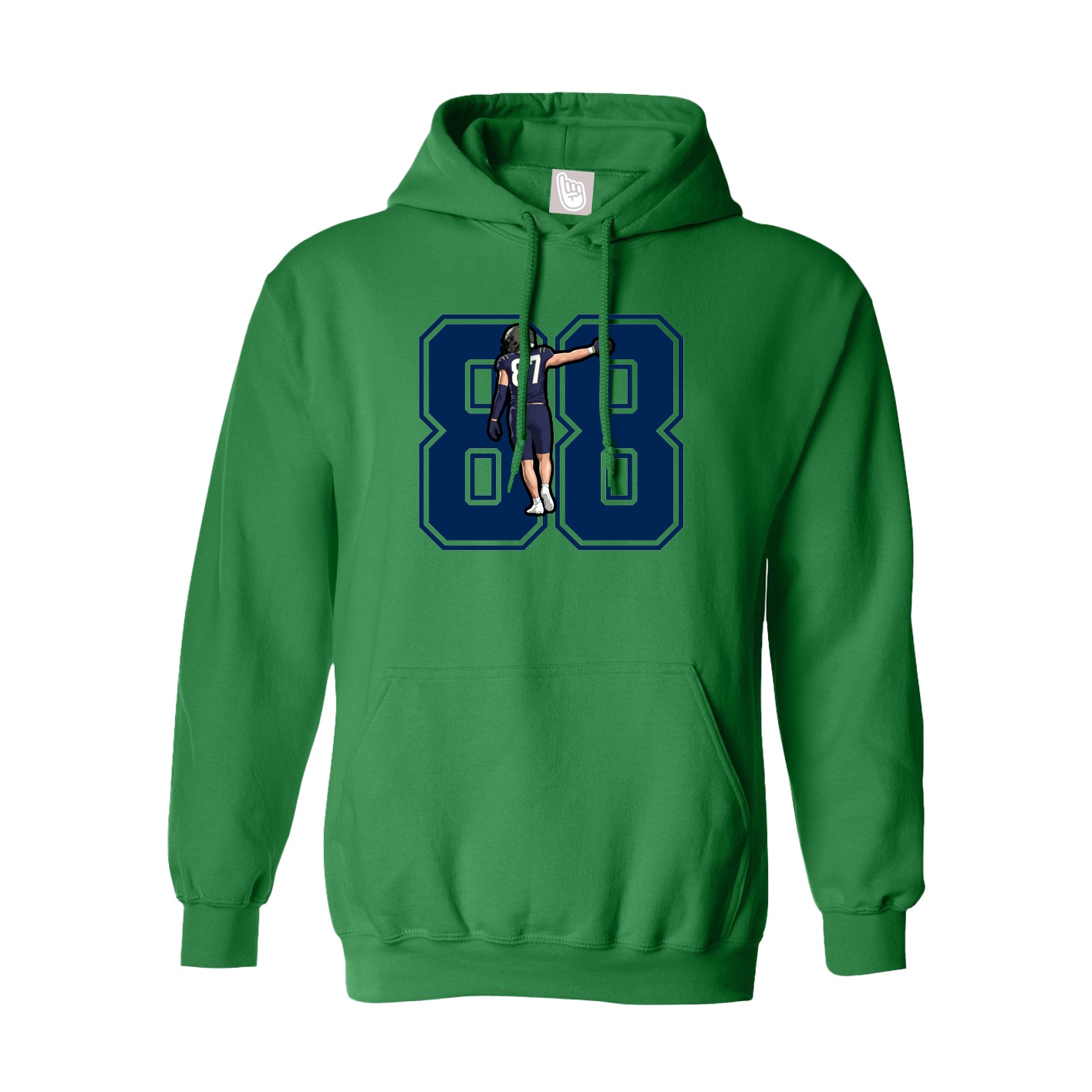 Hoodie — Number in Green