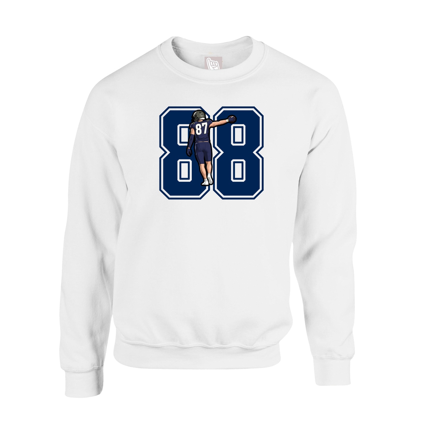 Fleece Crew — Number in White