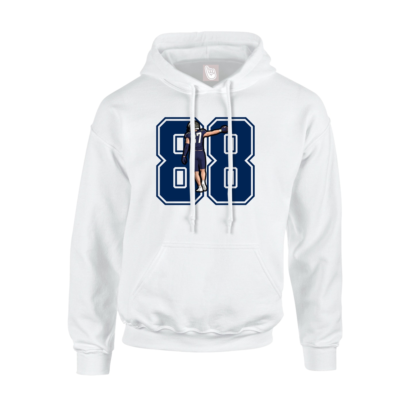 Youth Hoodie — Number in White
