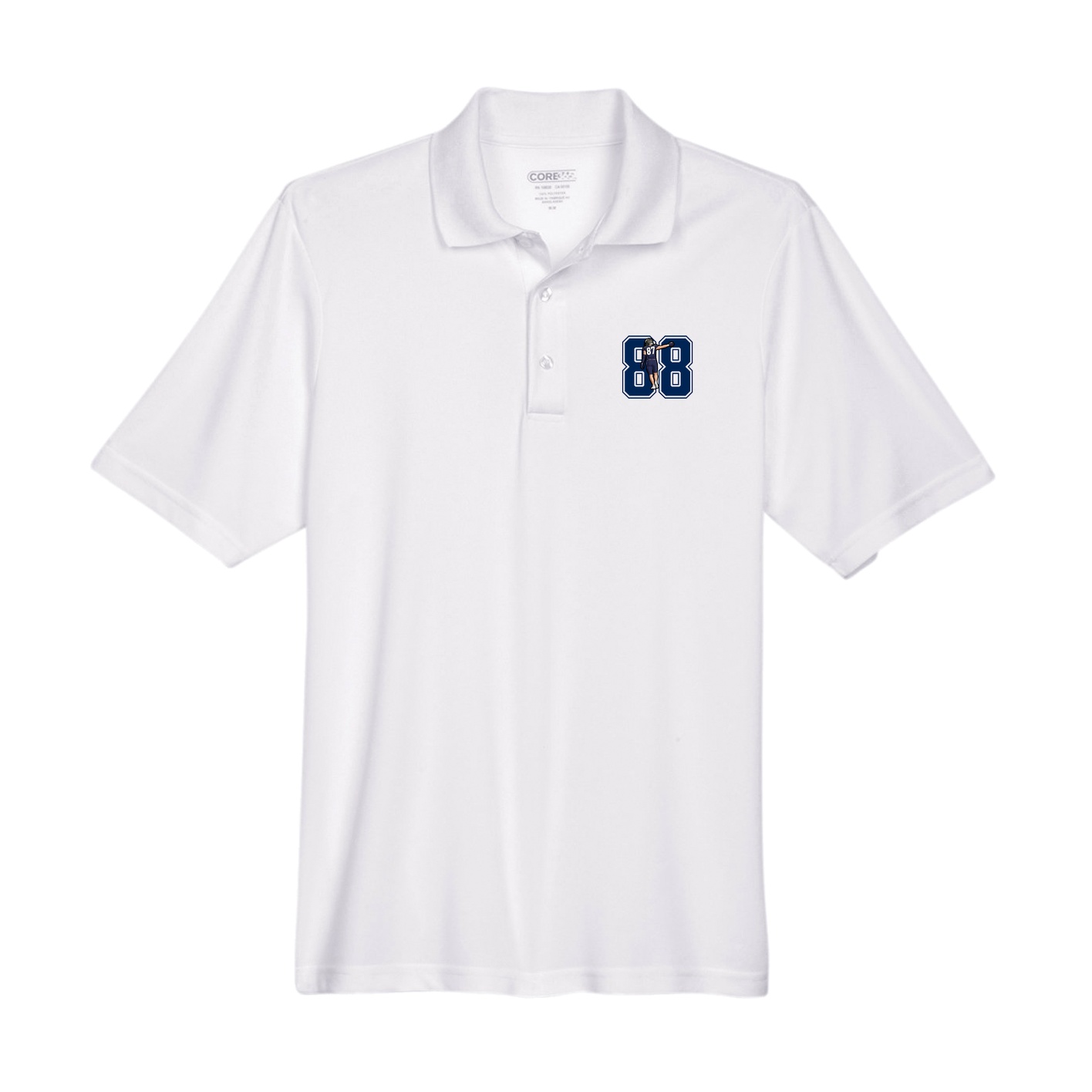 Performance Polo — Number in White