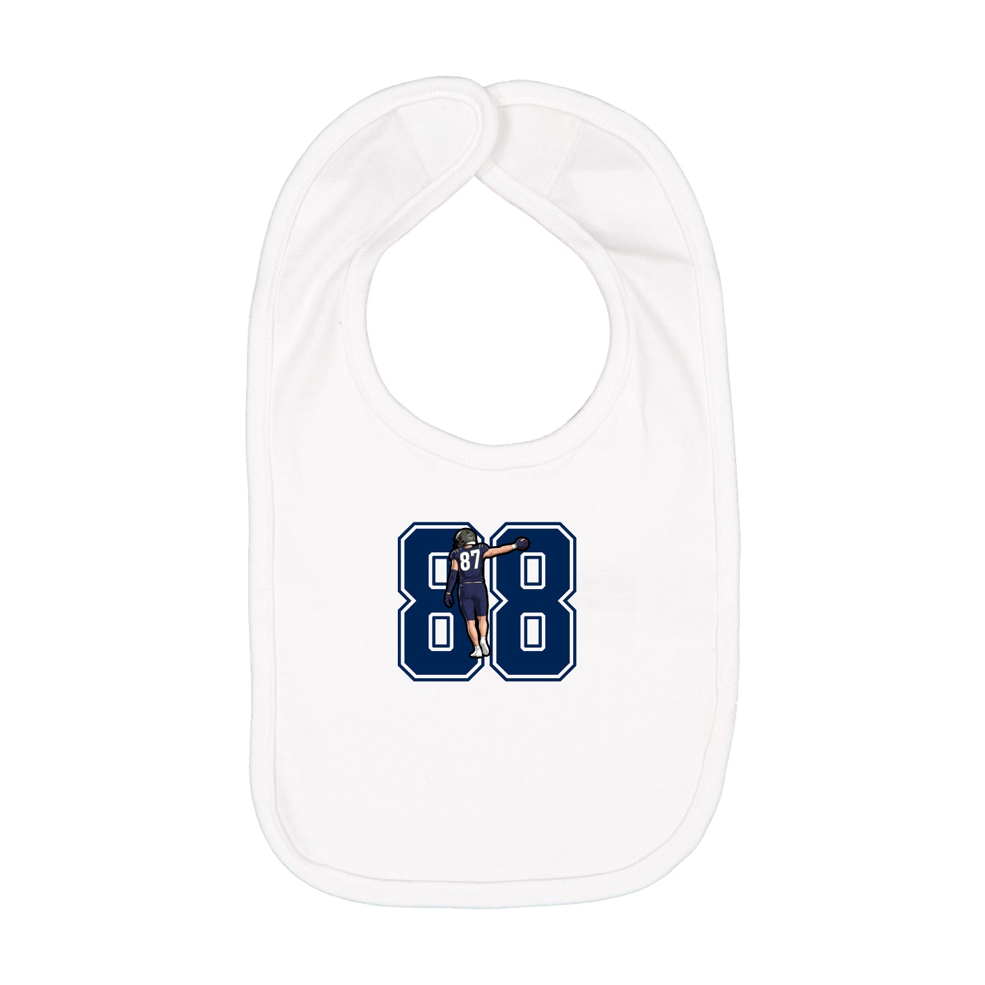 Infant Bib — Number in White