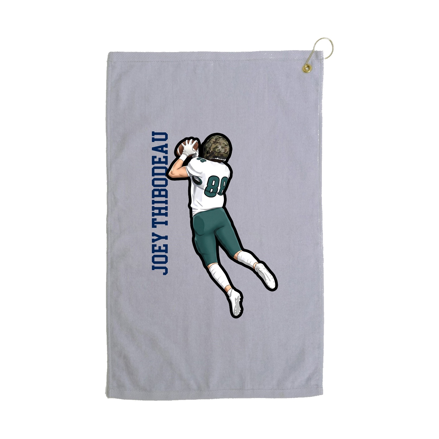 Golf Towel — Name Vertical in Grey