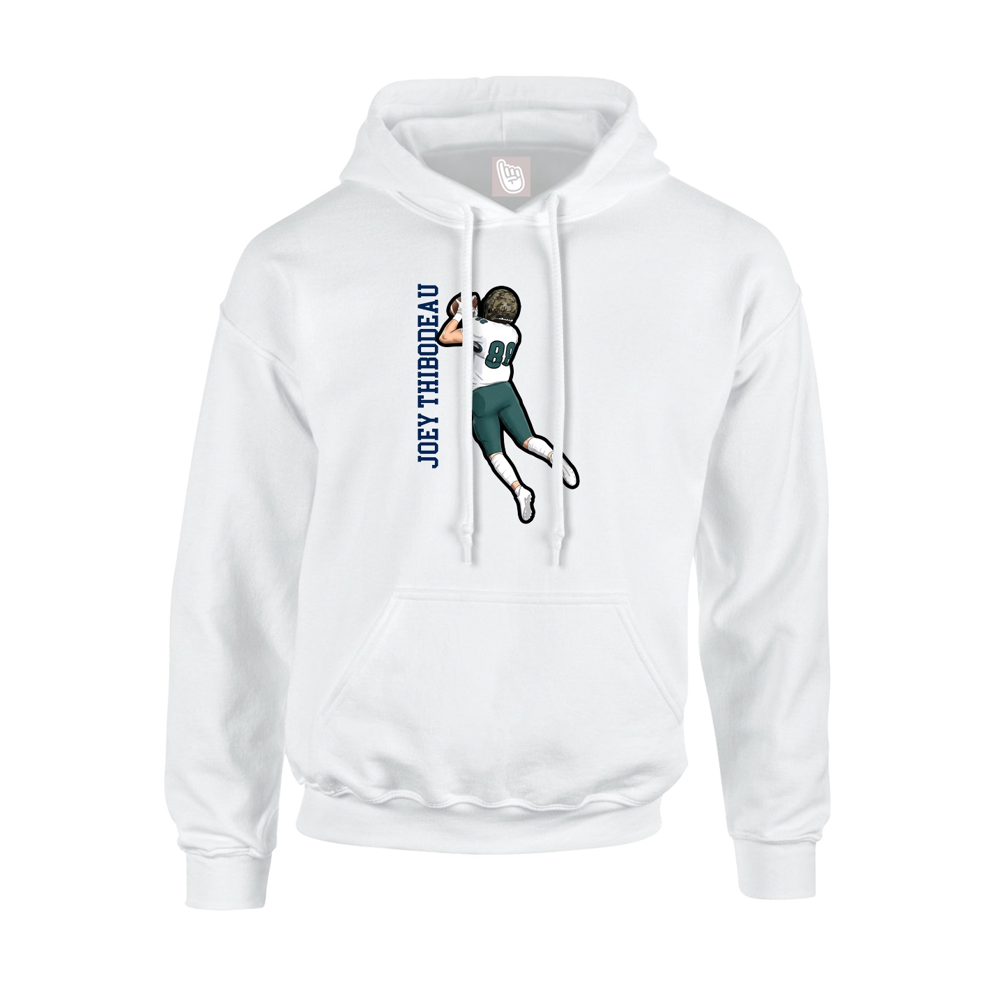 Youth Hoodie — Name Vertical in White