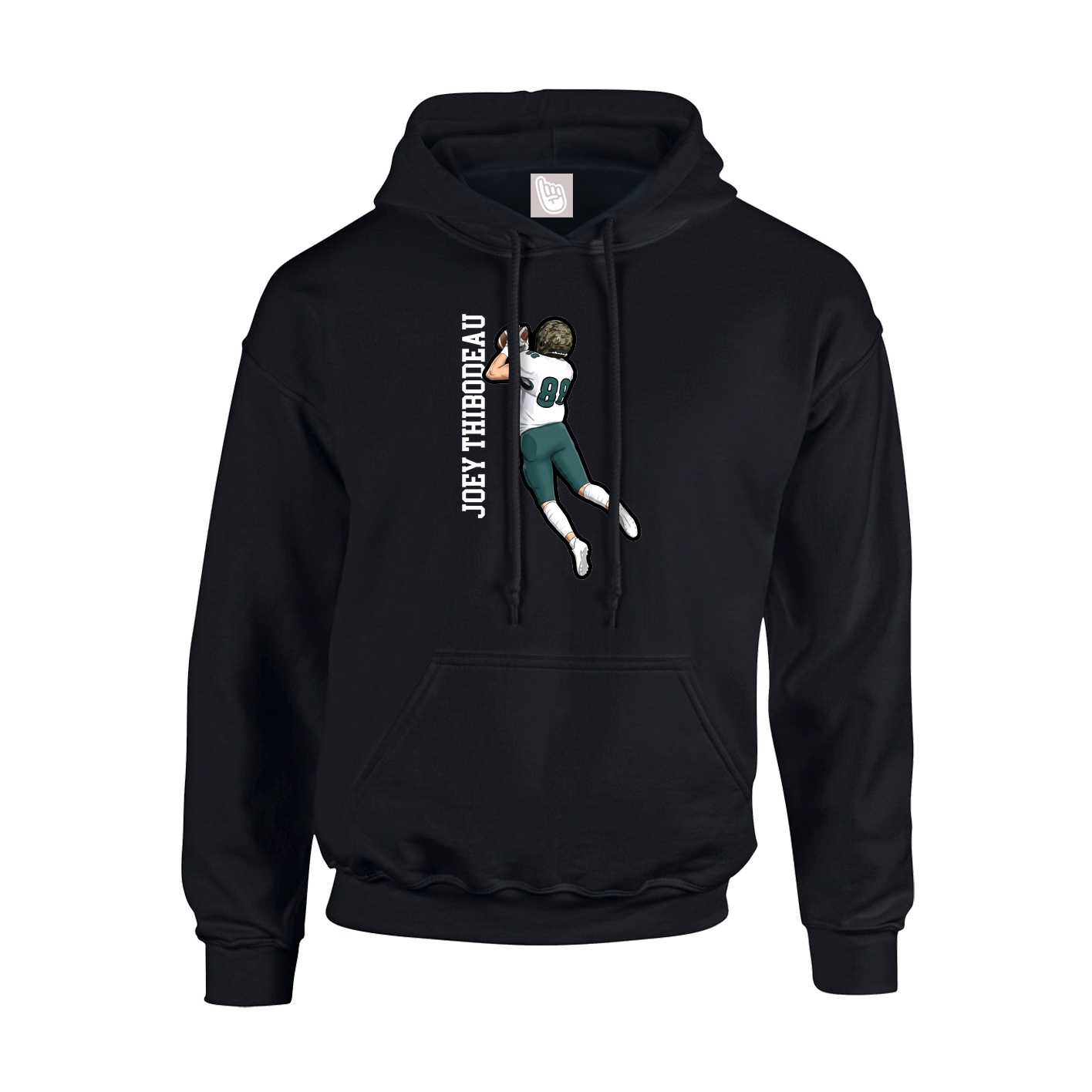 Youth Hoodie — Name Vertical in Black