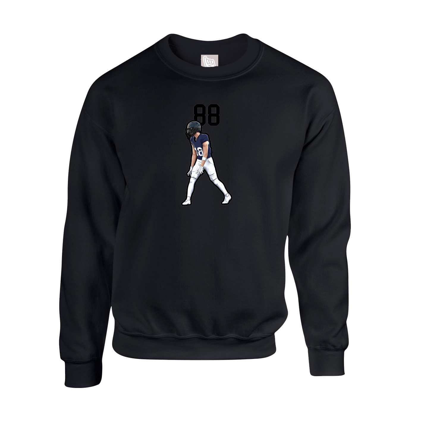 Fleece Crew — Number Top in Black