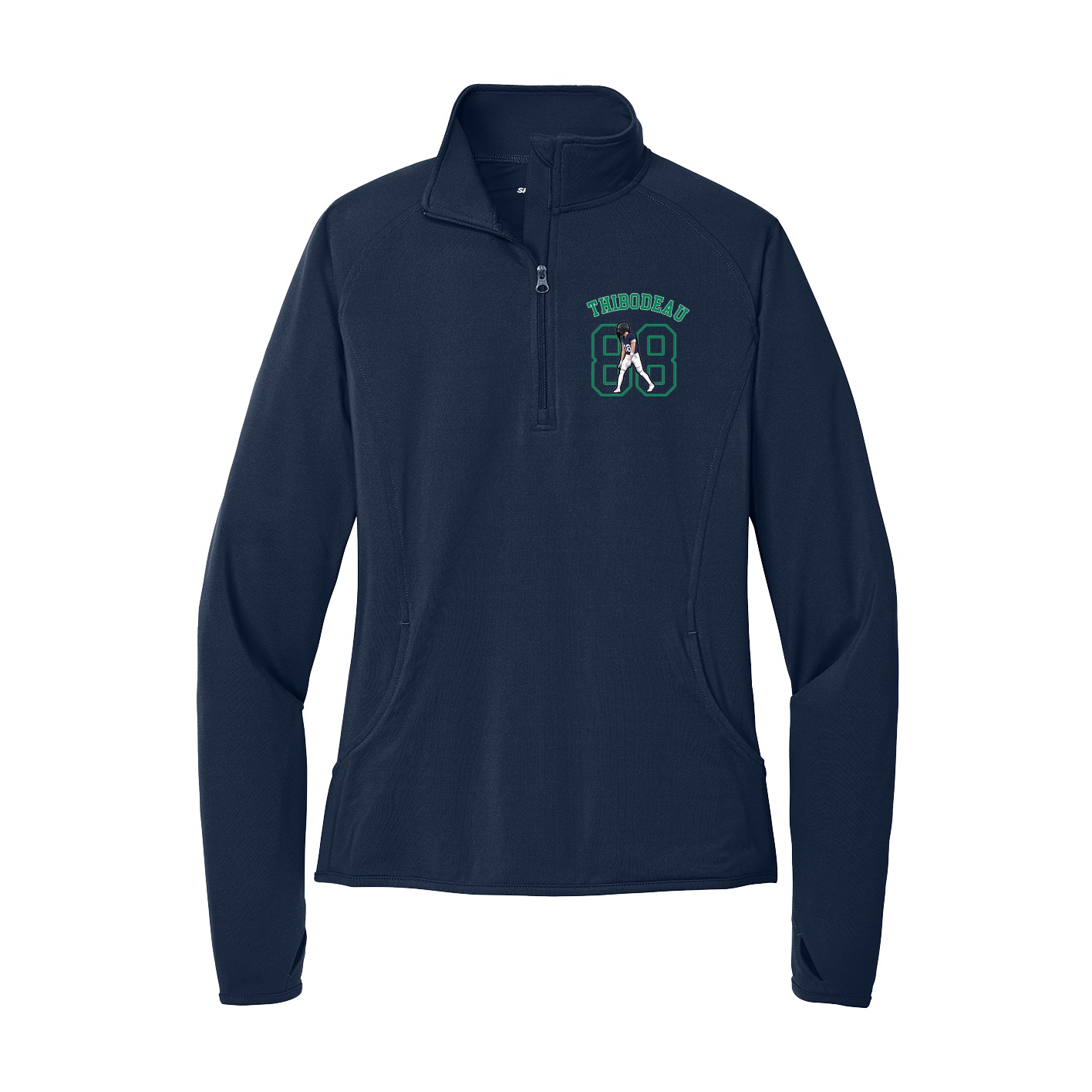 Women's Q-Zip Pullover — Shirsey Arch in Navy