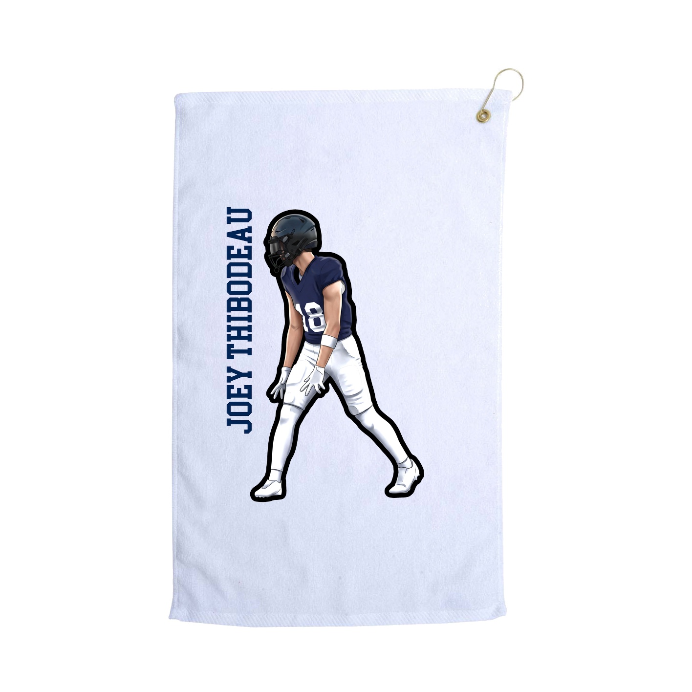 Golf Towel — Name Vertical in White