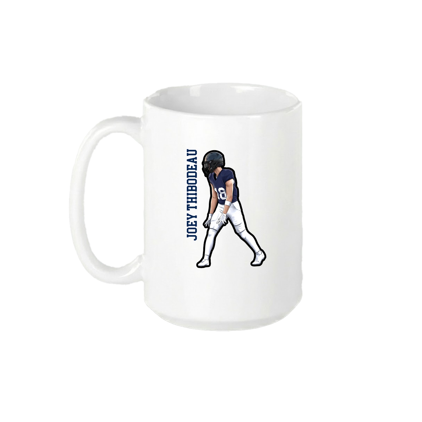 15oz Coffee Mug — Name Vertical in White