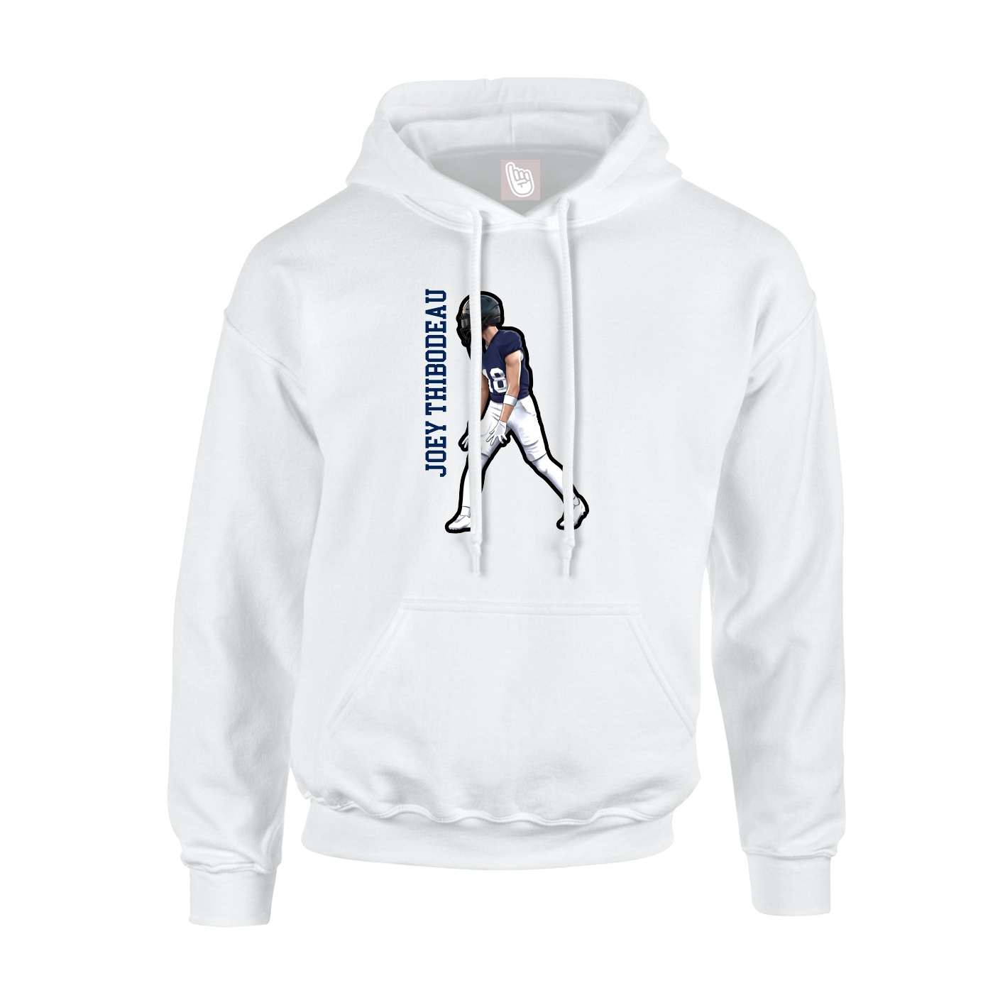 Hoodie — Name Vertical in White