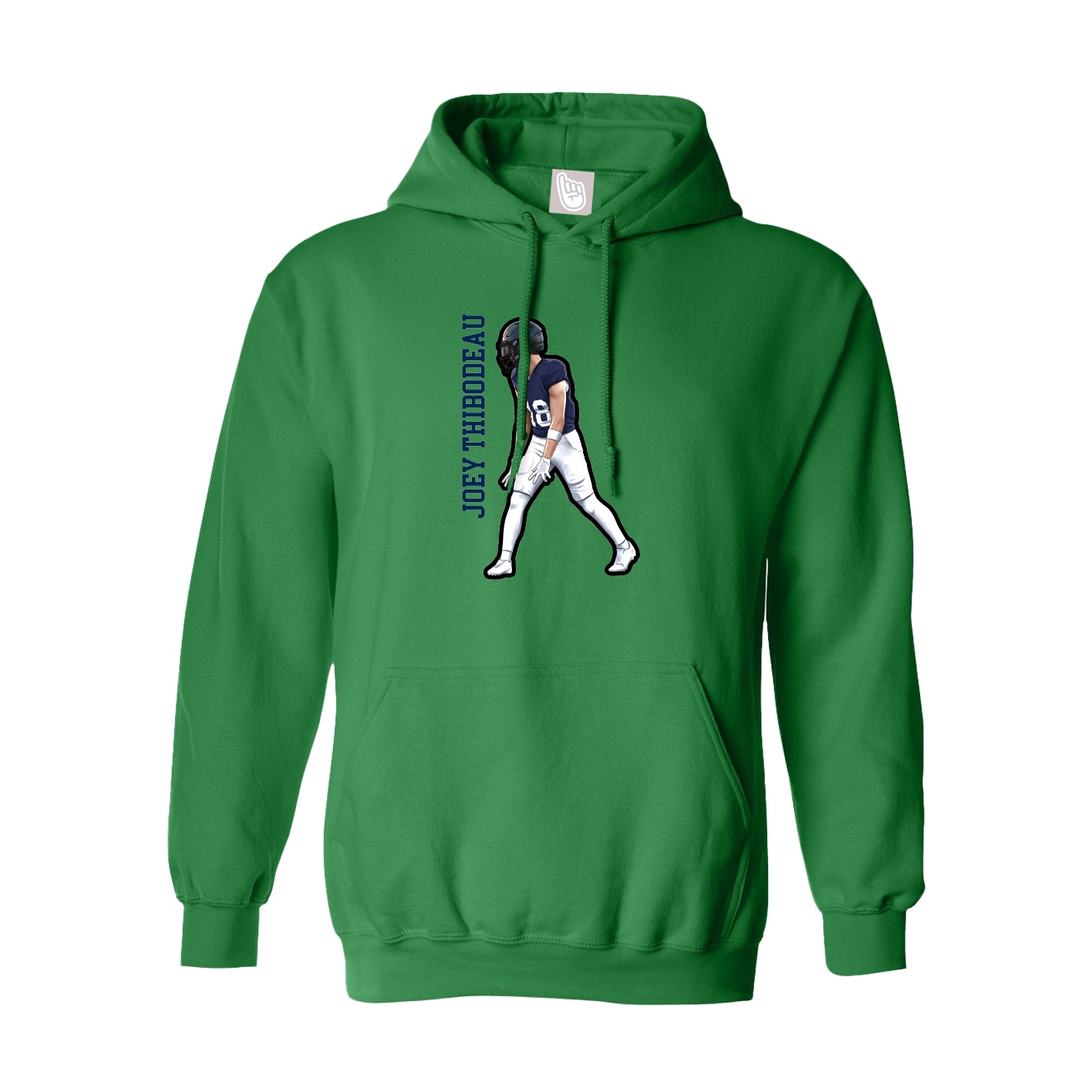 Youth Hoodie — Name Vertical in Green