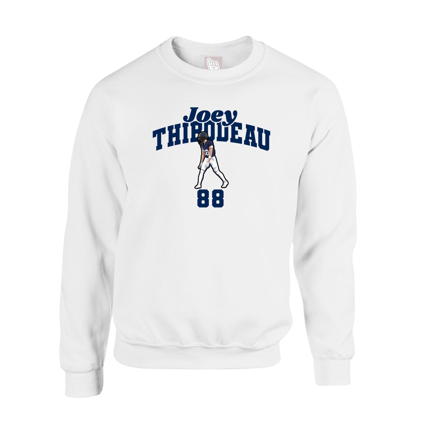Fleece Crew — Signature Arch in White