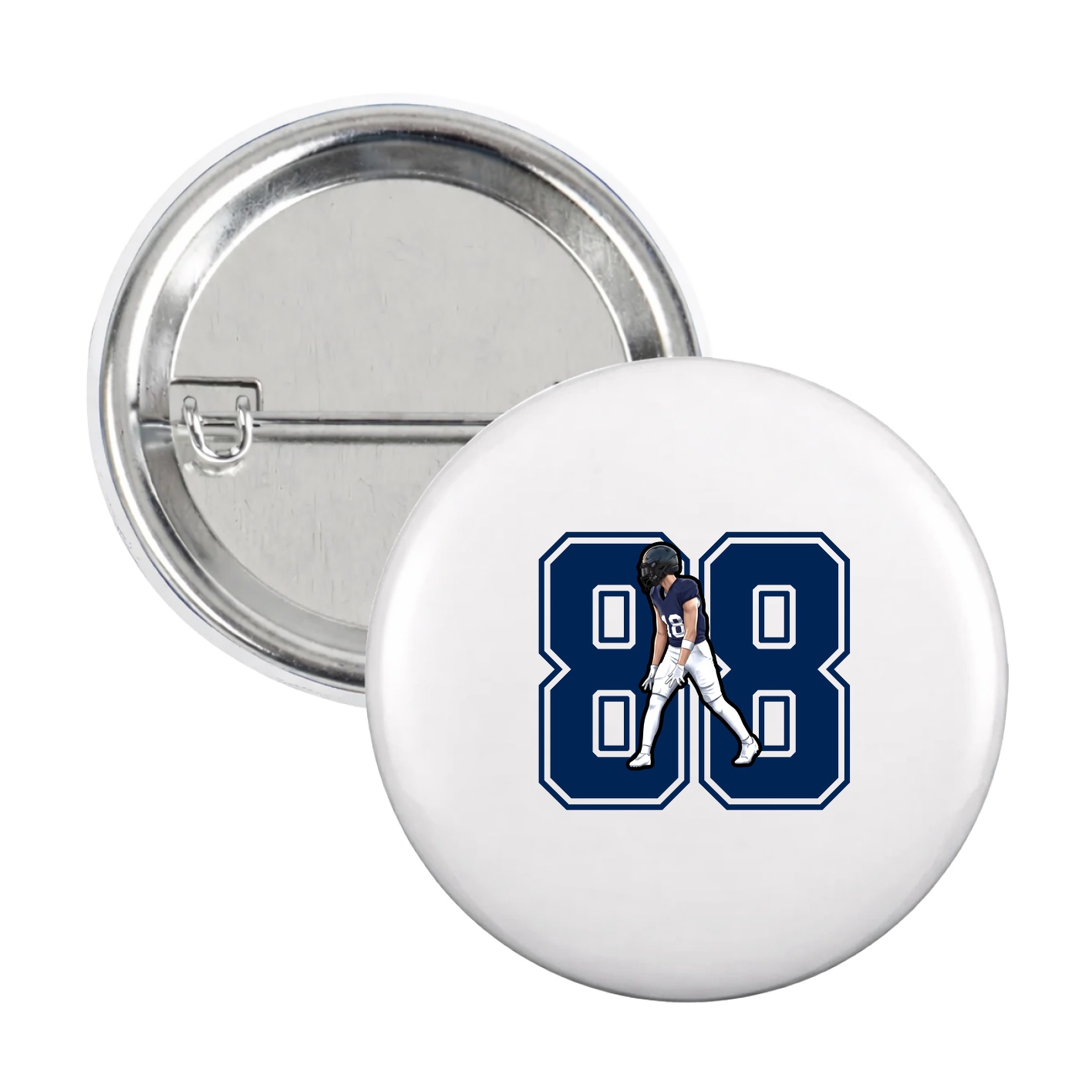 Game Day Button — Number in White