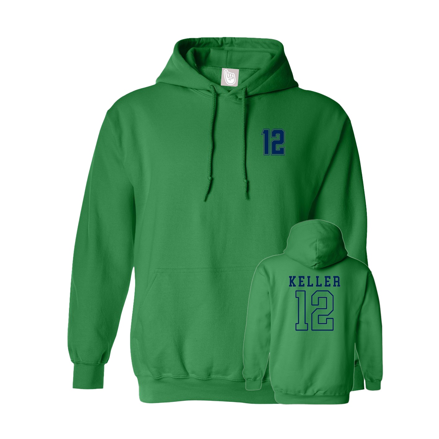 Youth Hoodie — Chest Back in Green