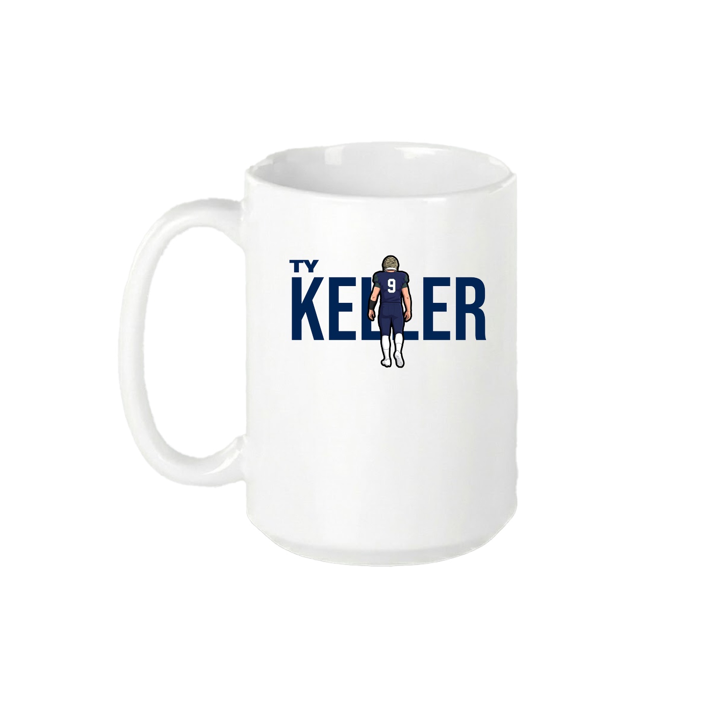 15oz Coffee Mug — Player Name in White