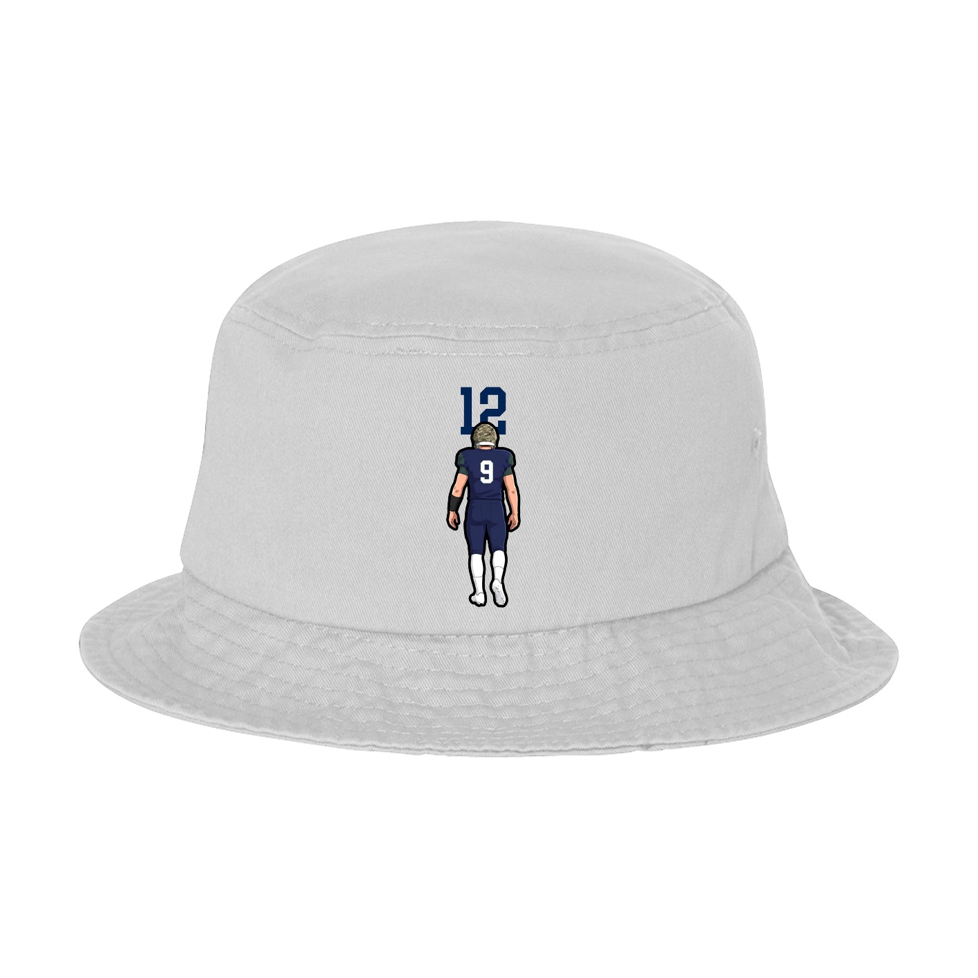Bucket Cap — Number Top in White