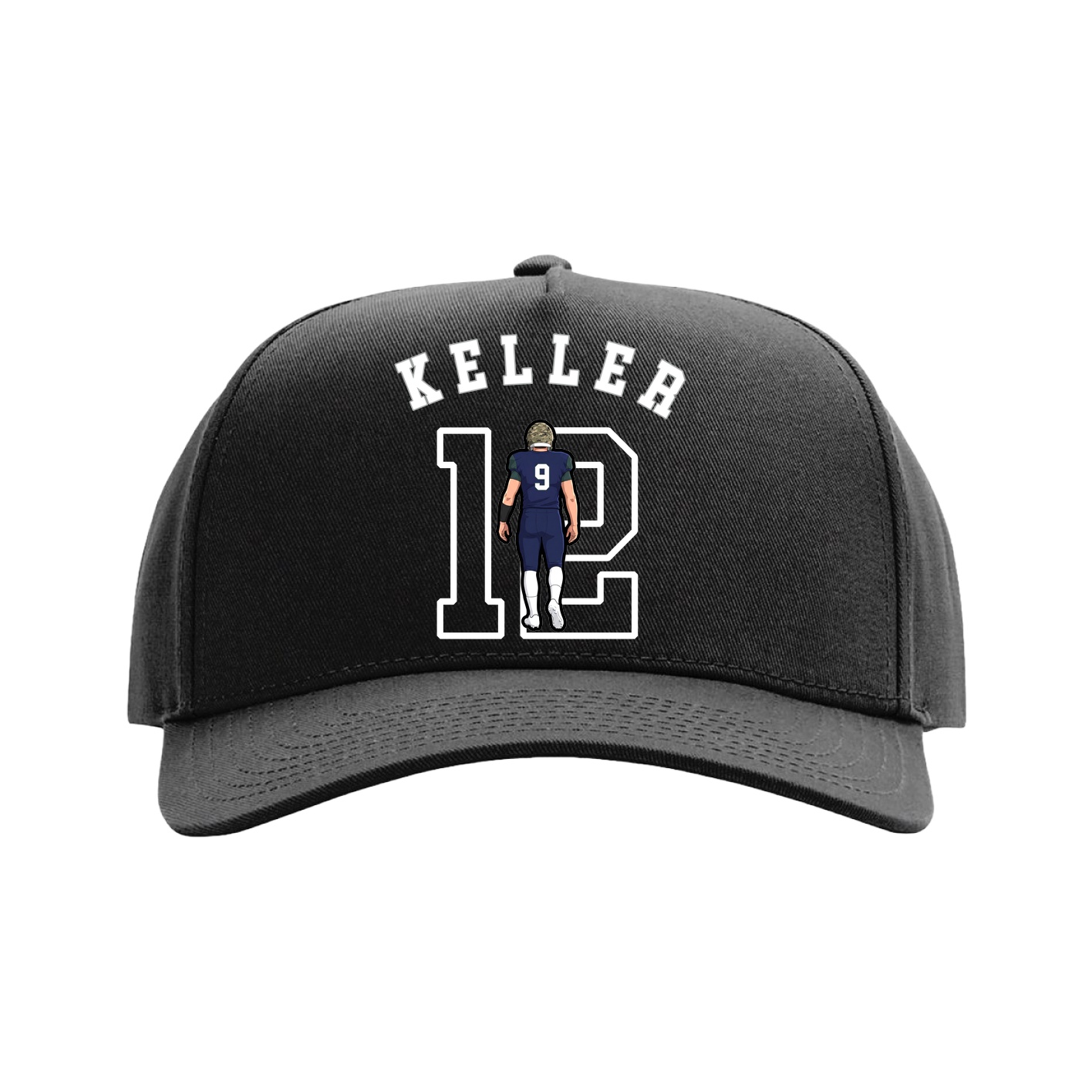 Full Fabric Five-Panel Champ Cap — Shirsey Arch in Black