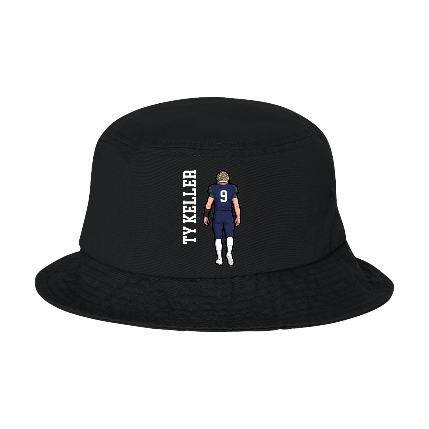 Bucket Cap — Name Vertical in Black