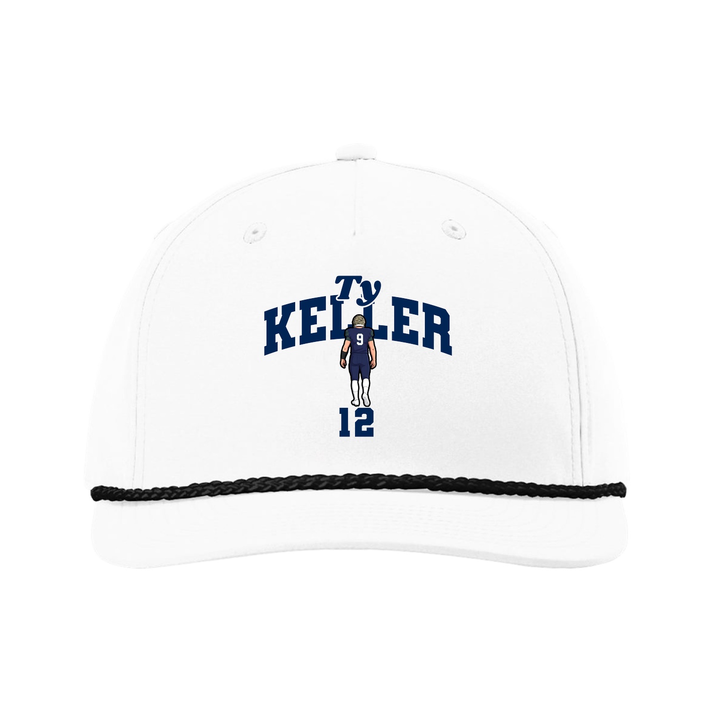 Five-Panel Classic Rope Cap — Signature Arch in White