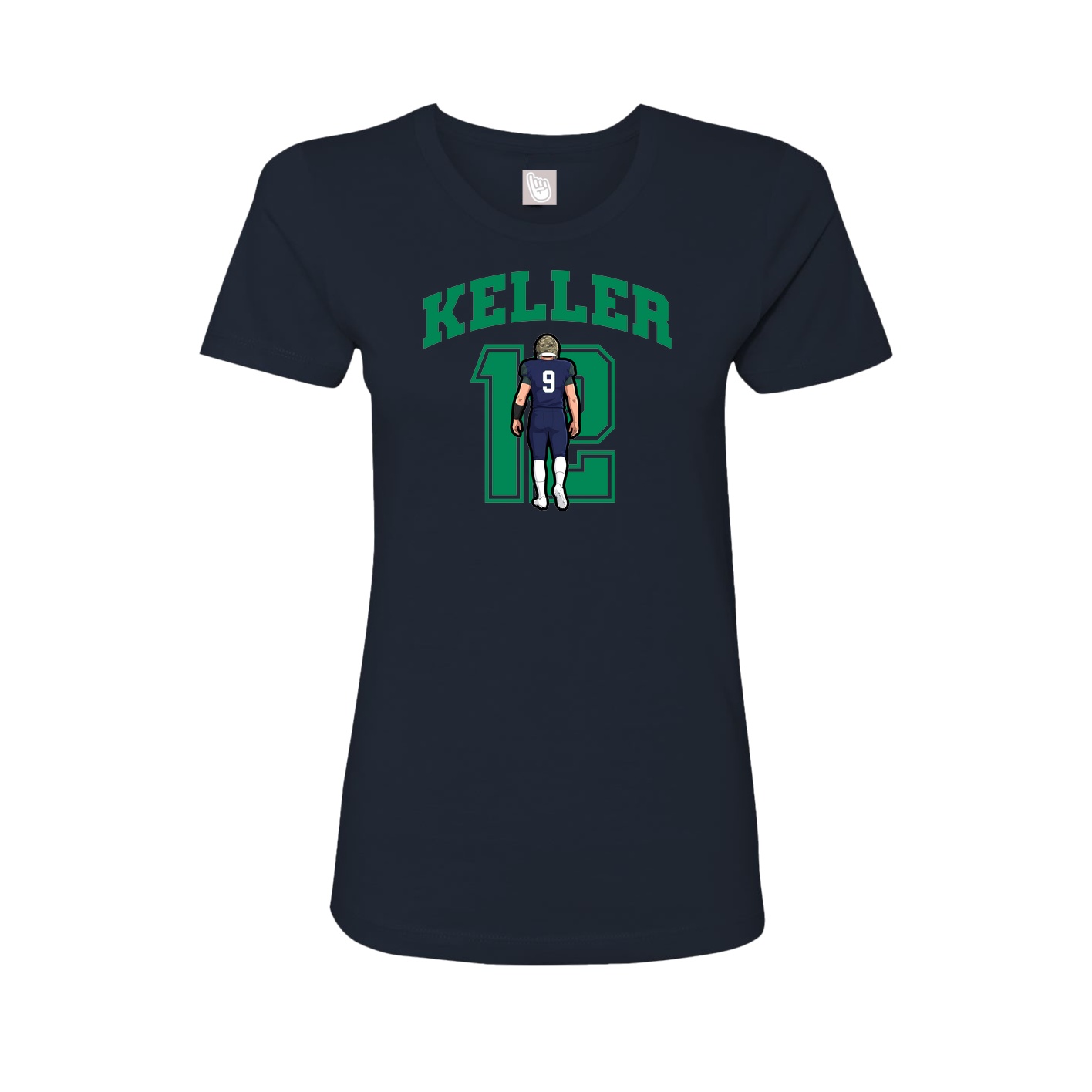 Fitted Women's Tee — Number in Navy