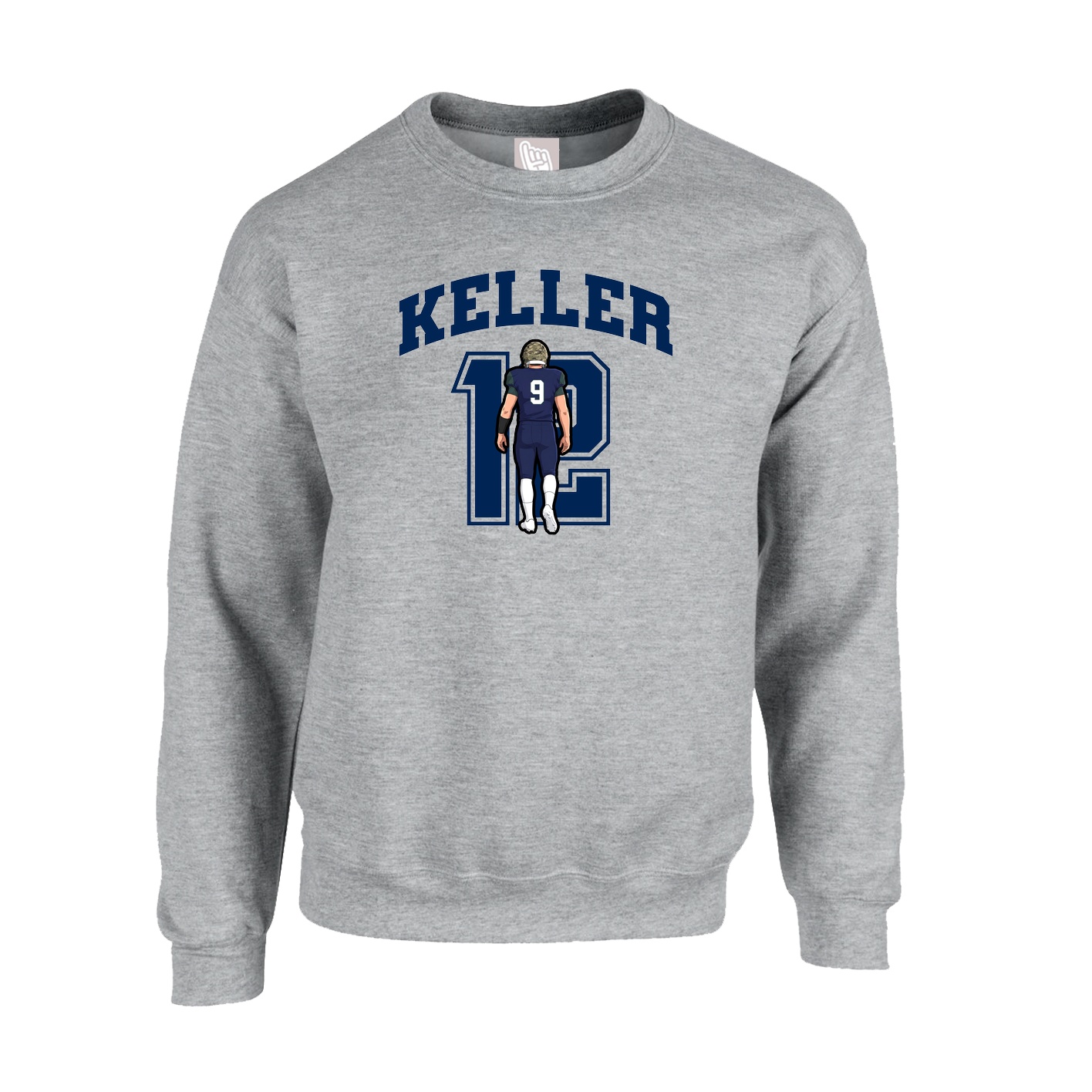 Fleece Crew — Number in Grey