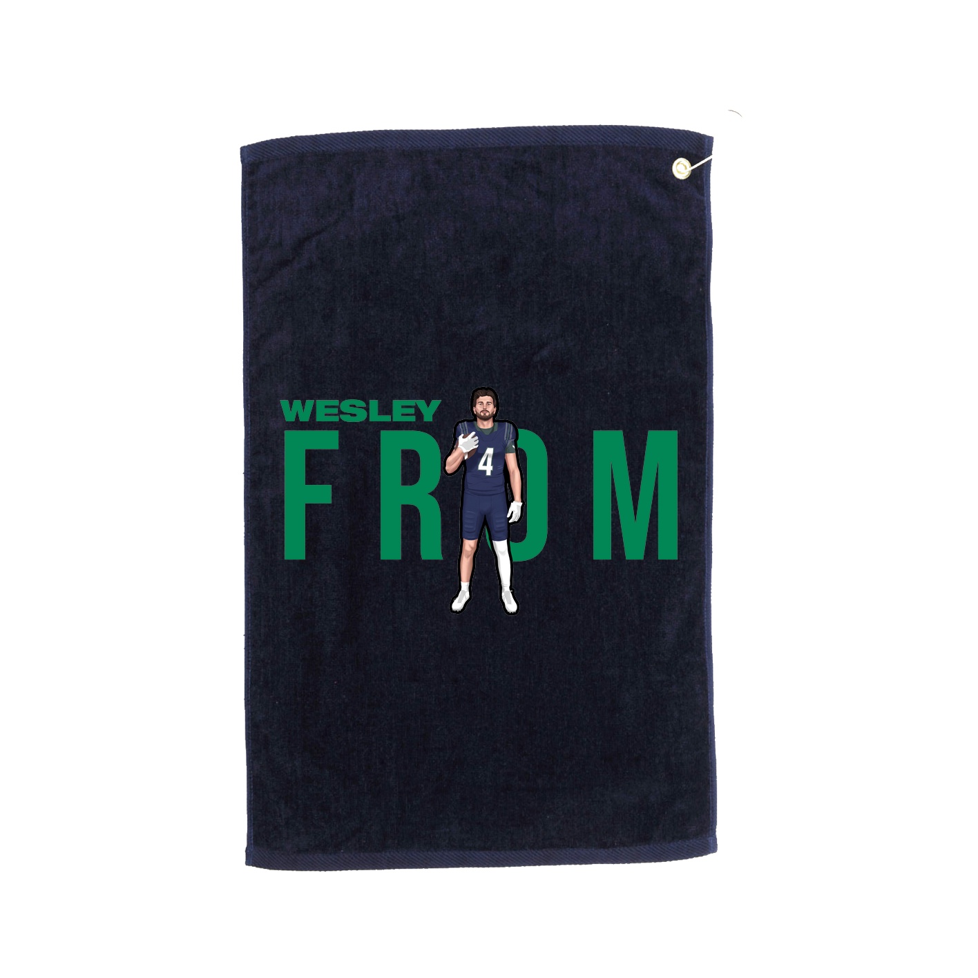 Golf Towel — Player Name in Navy