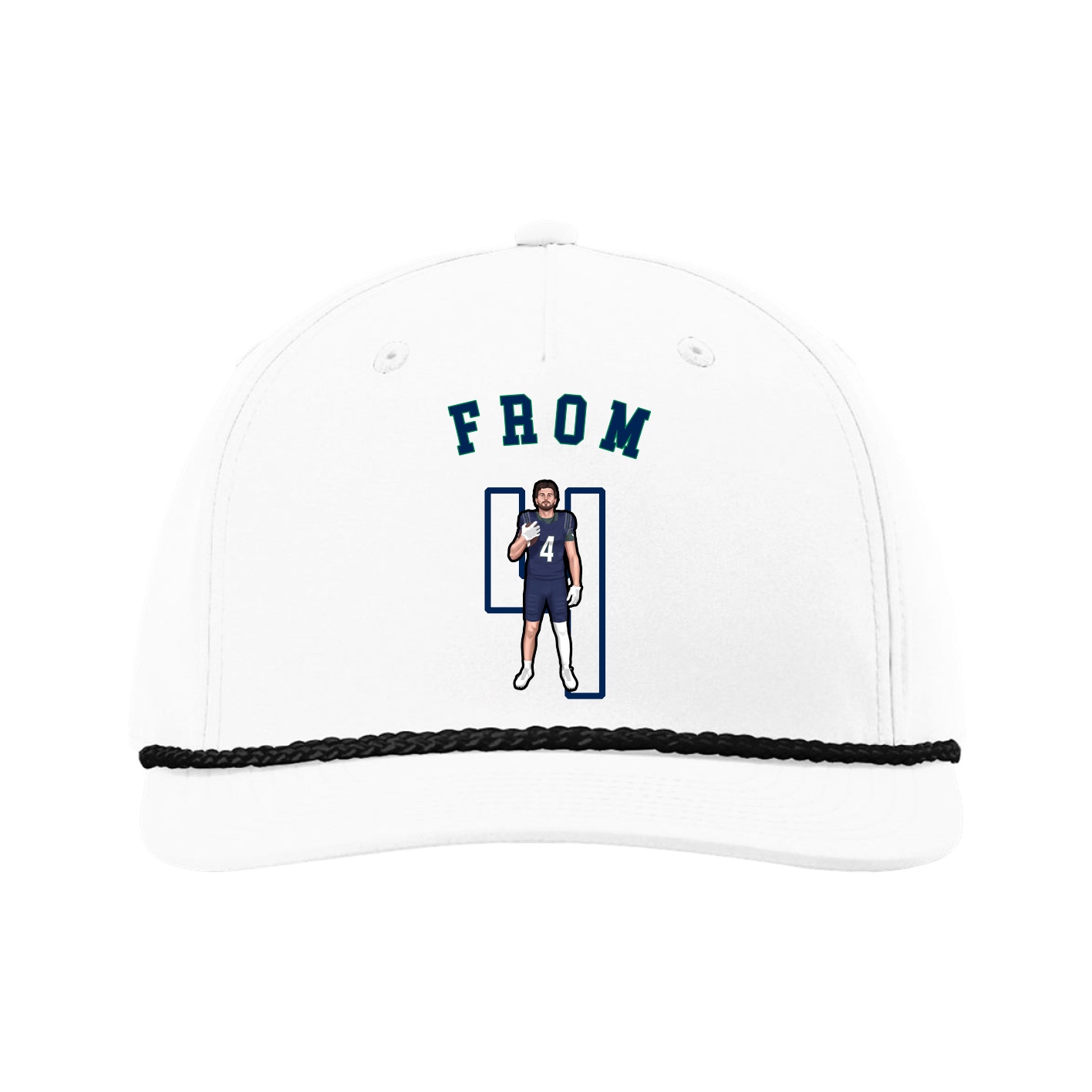 Five-Panel Classic Rope Cap — Shirsey Arch in White