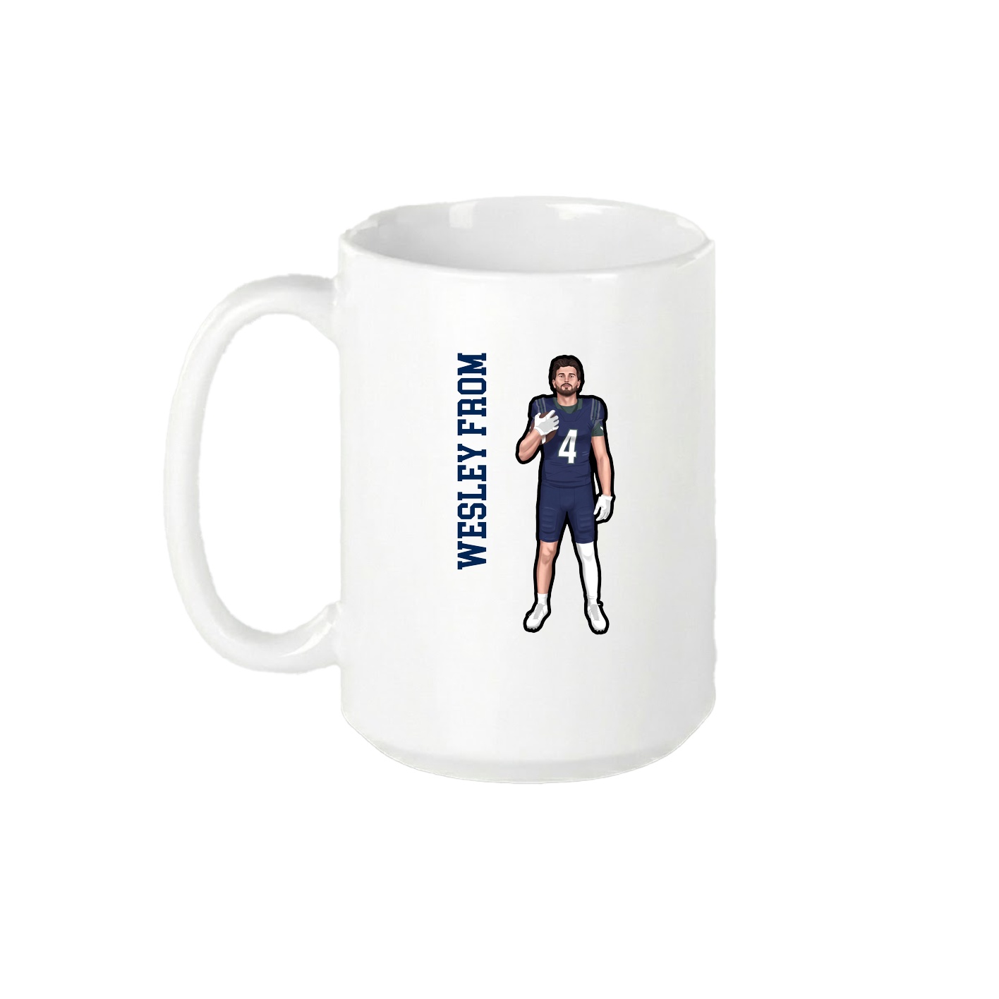 15oz Coffee Mug — Name Vertical in White