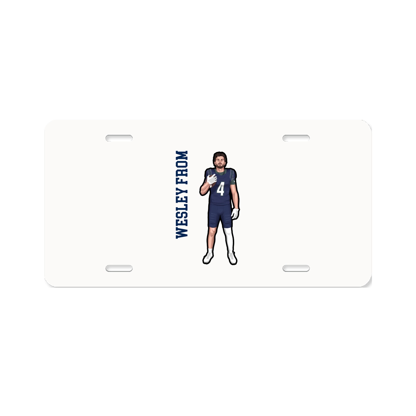License Plate — Name Vertical in Classic