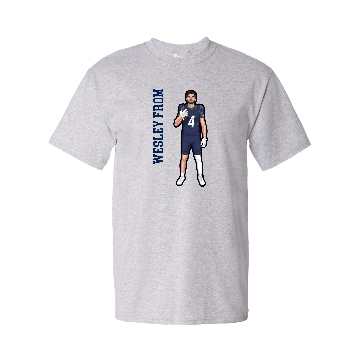 Youth Tee — Name Vertical in Grey
